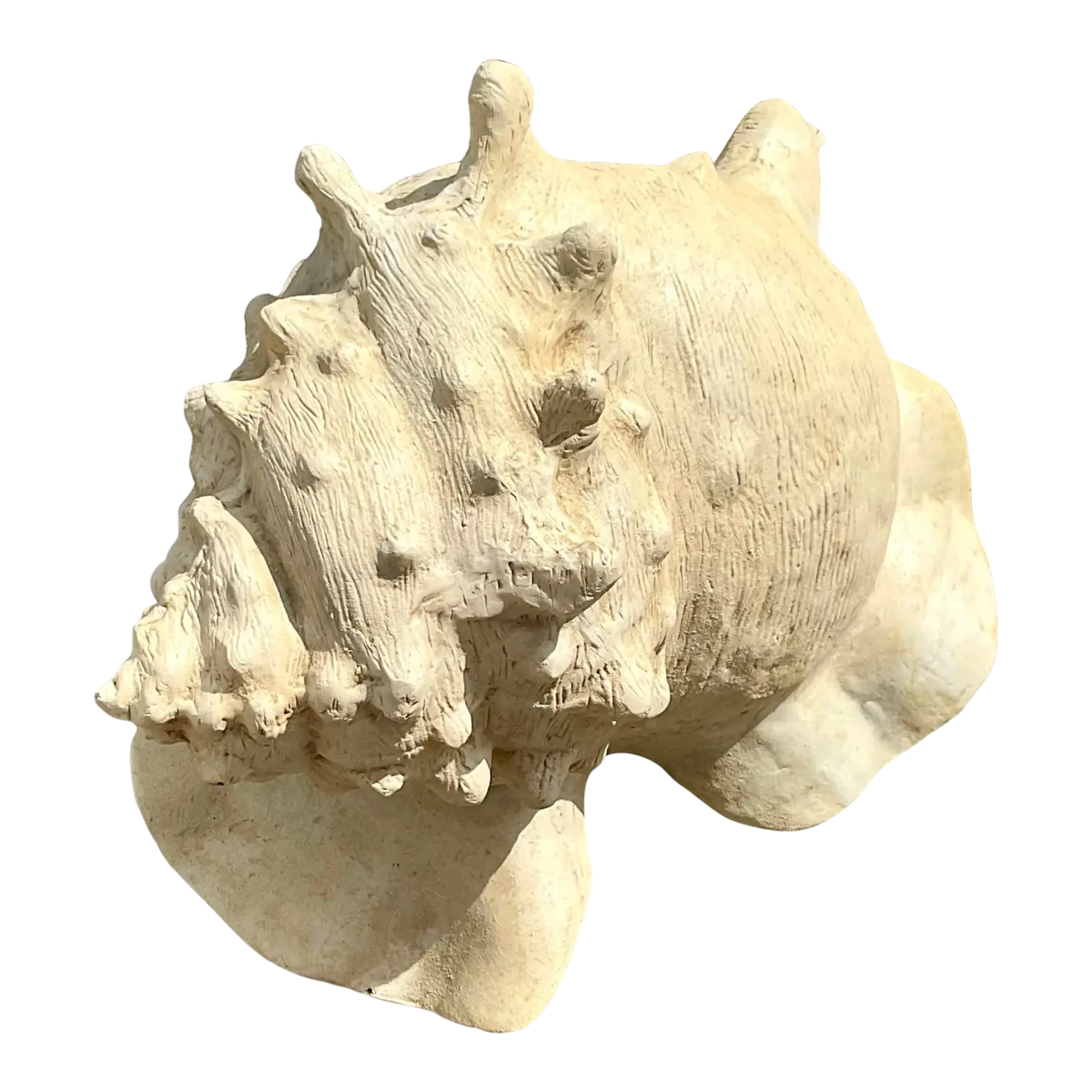 Vintage Monumental Plaster Over Resin Conch Shell