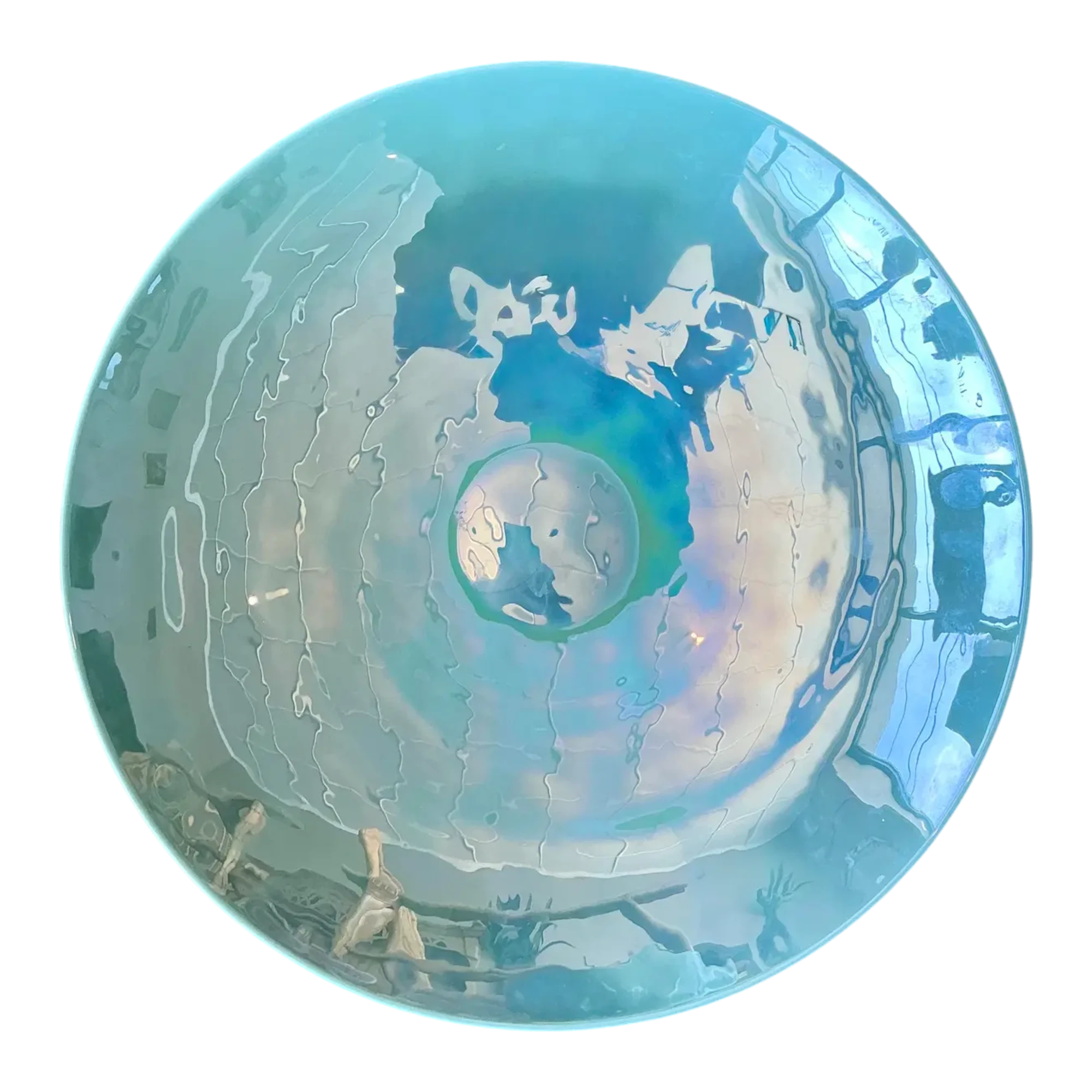 Vintage Murano Iridescent Centerpiece Bowl