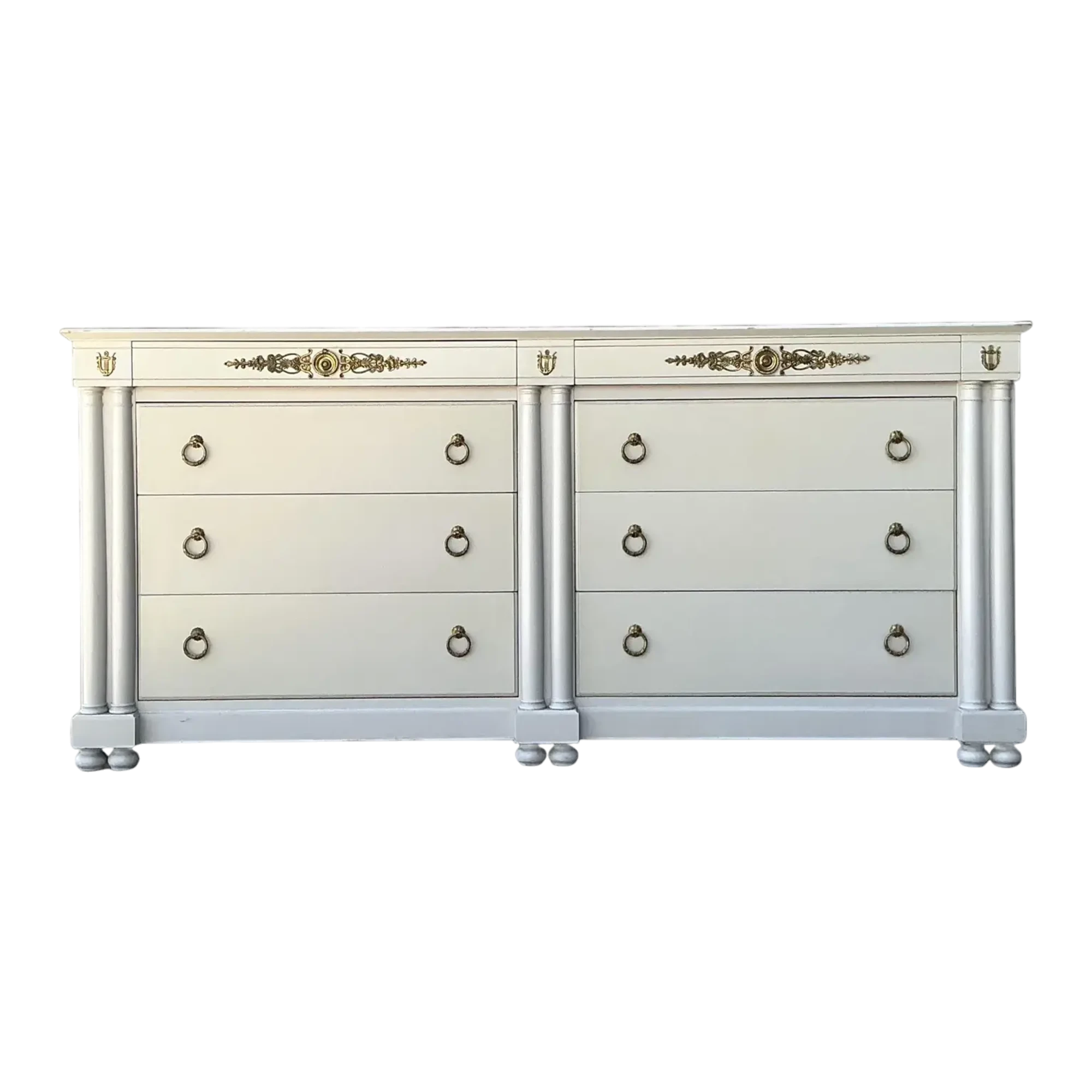 Vintage Neoclassical John Stuart for Johnson Furniture Double Dresser