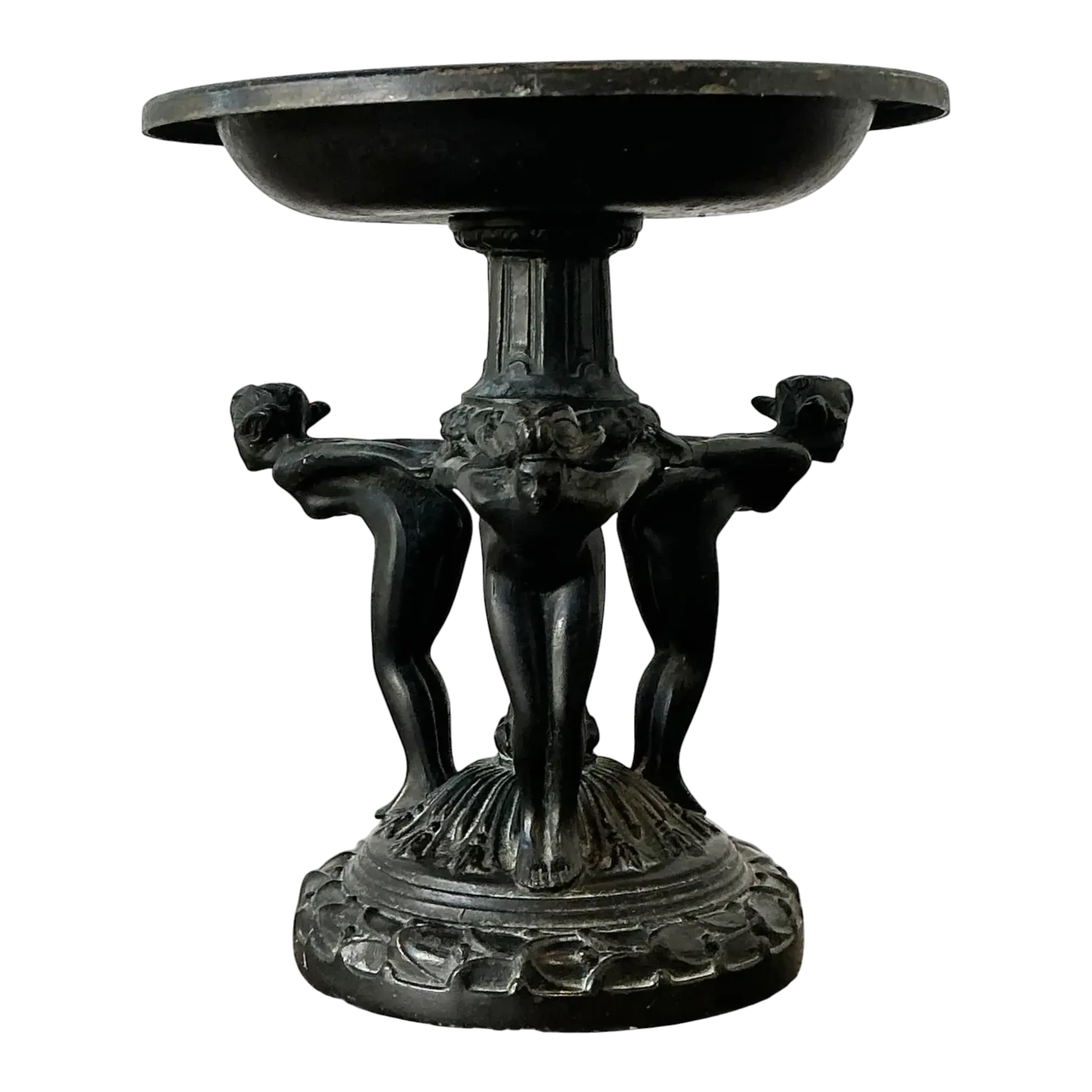 Vintage Neoclassical Three Graces Compote