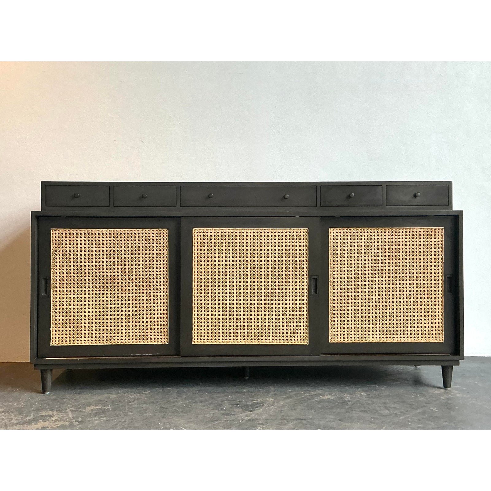 Vintage Noir Hermosa Cane Front Credenza