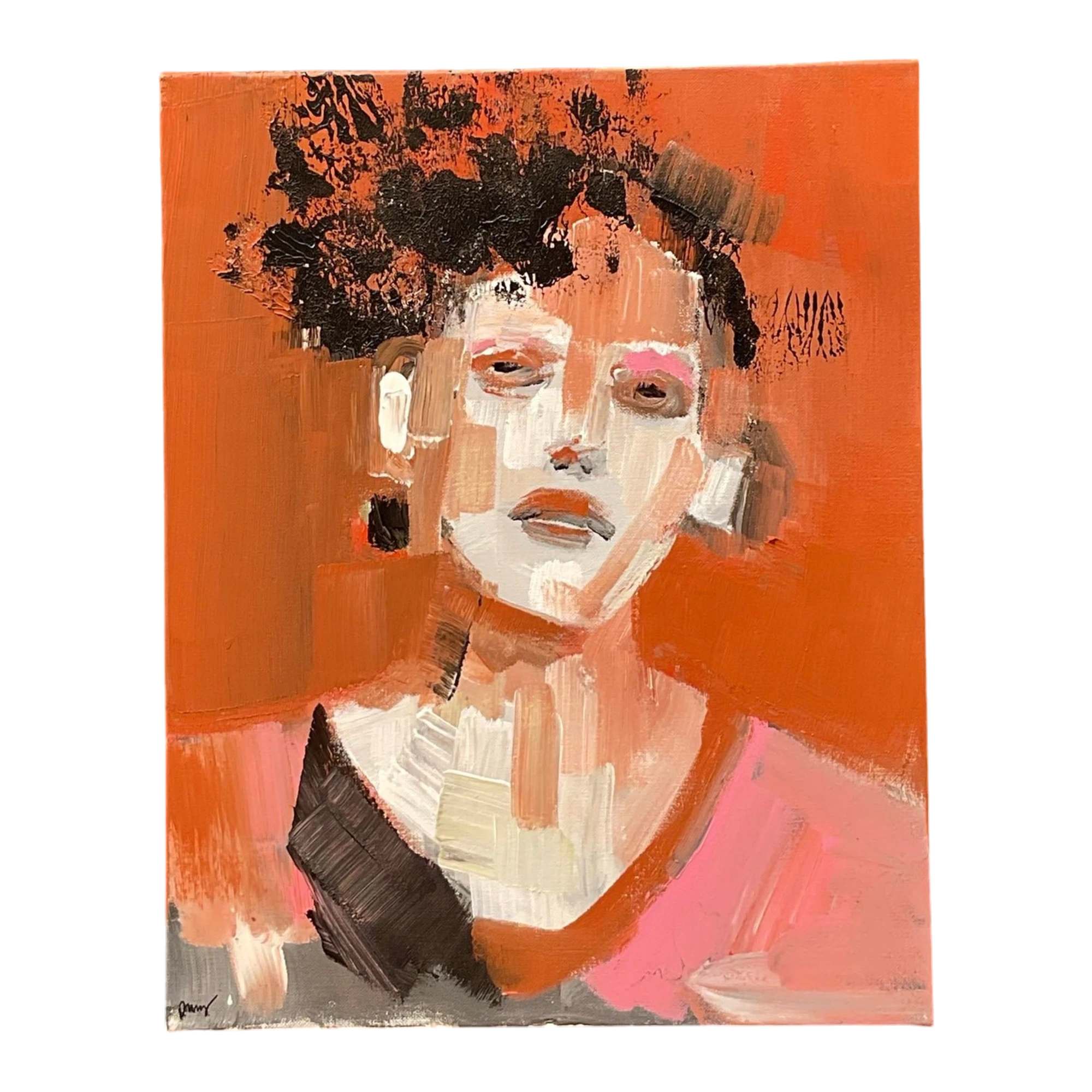 Vintage Original Abstract Expressionist Portrait