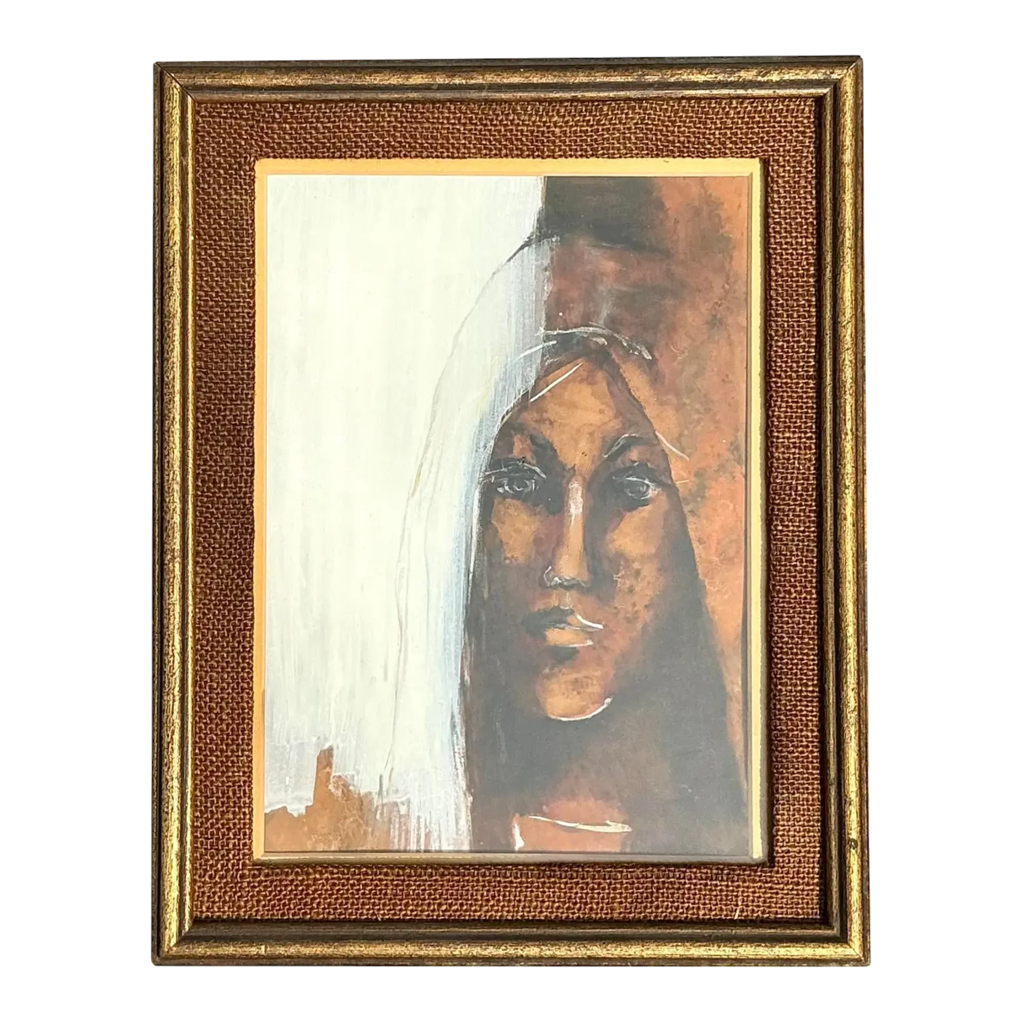 Vintage Original Abstract Portrait of Woman