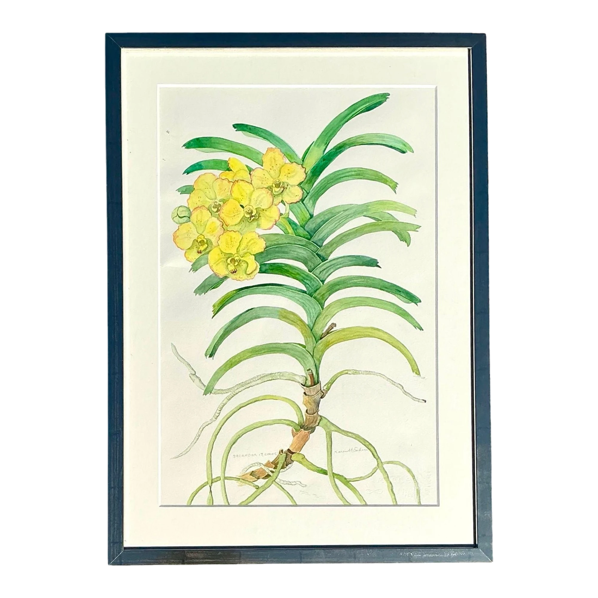 Vintage Original Botanical Watercolor on Paper