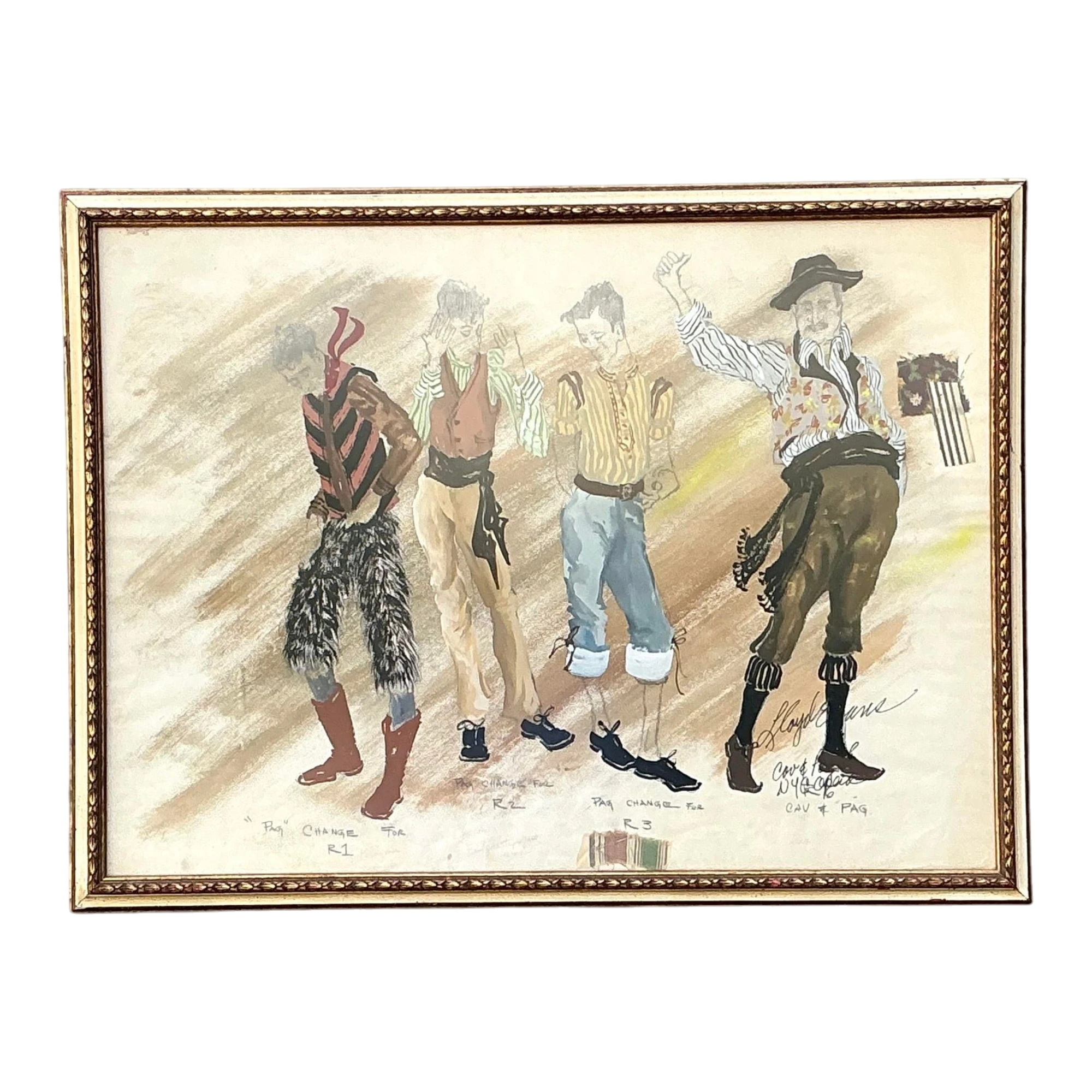 Vintage Original Costume Sketch