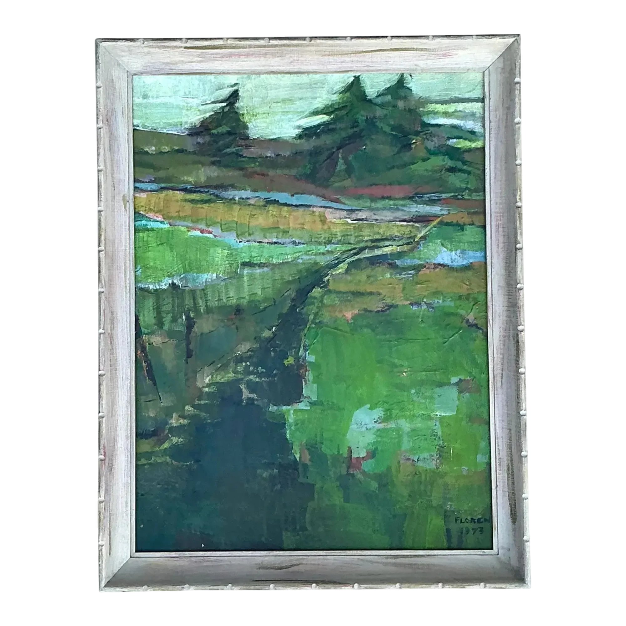 Vintage Original Landscape Oil on Canvas - Canvas, 20.75W x 26.75H