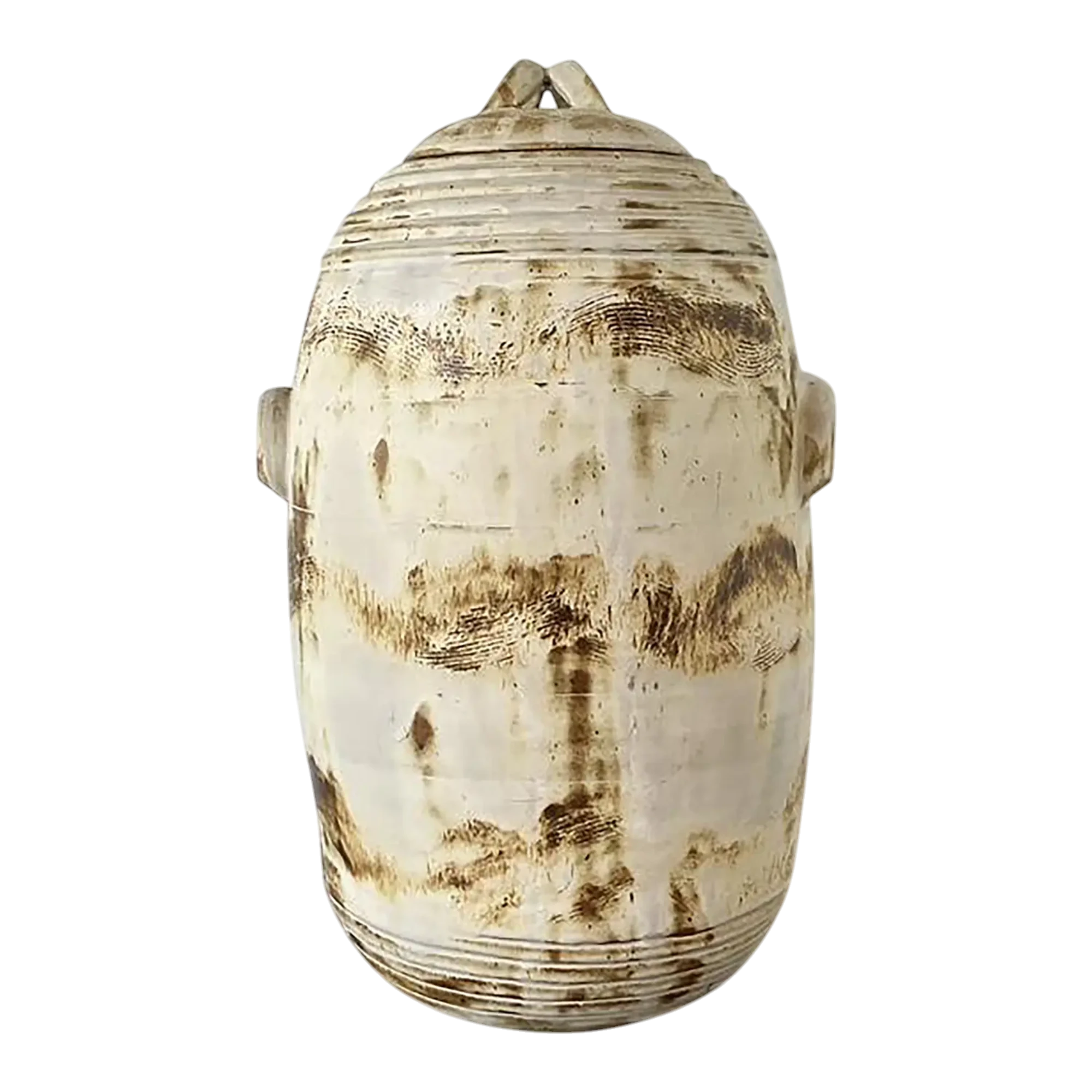 Vintage Original Monumental Studio Pottery Lidded Moonchild Vase