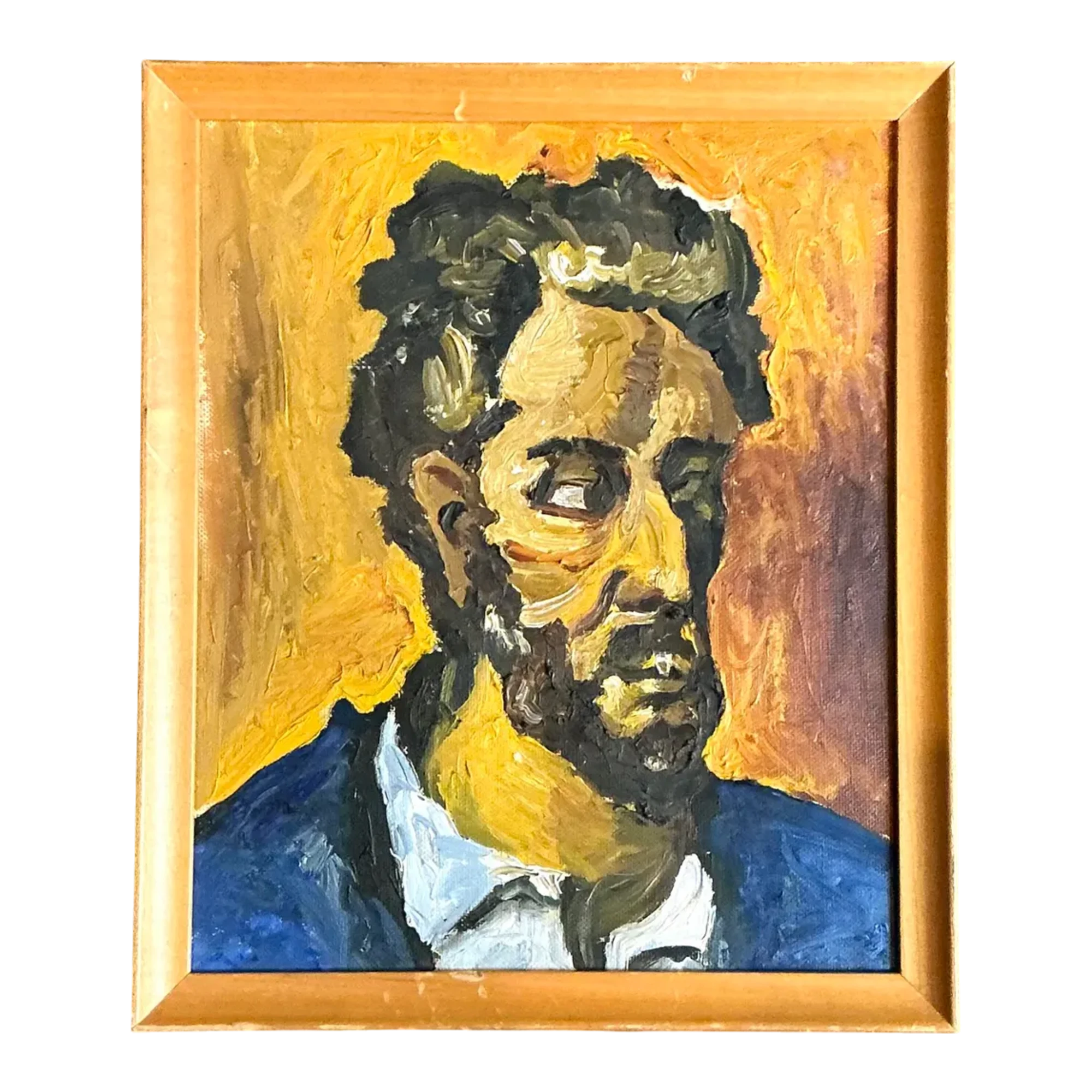 Vintage Original Oil Portrait on Canvas - Canvas, 10W x 12H