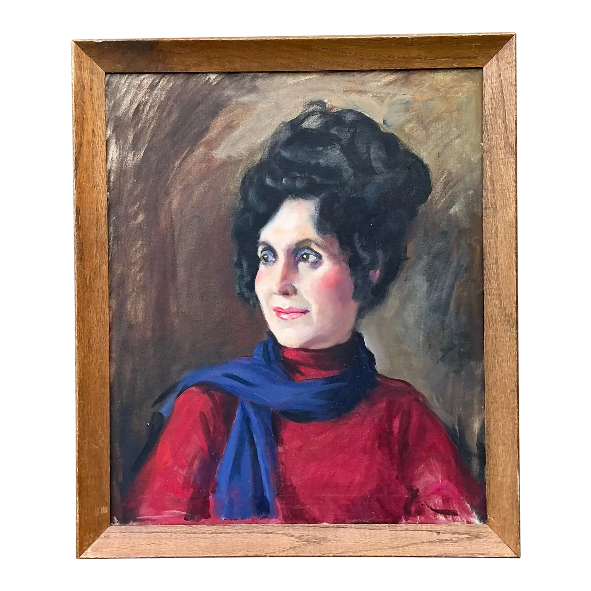 Vintage Original Oil Portrait on Canvas - Canvas, 23W x 26.75H