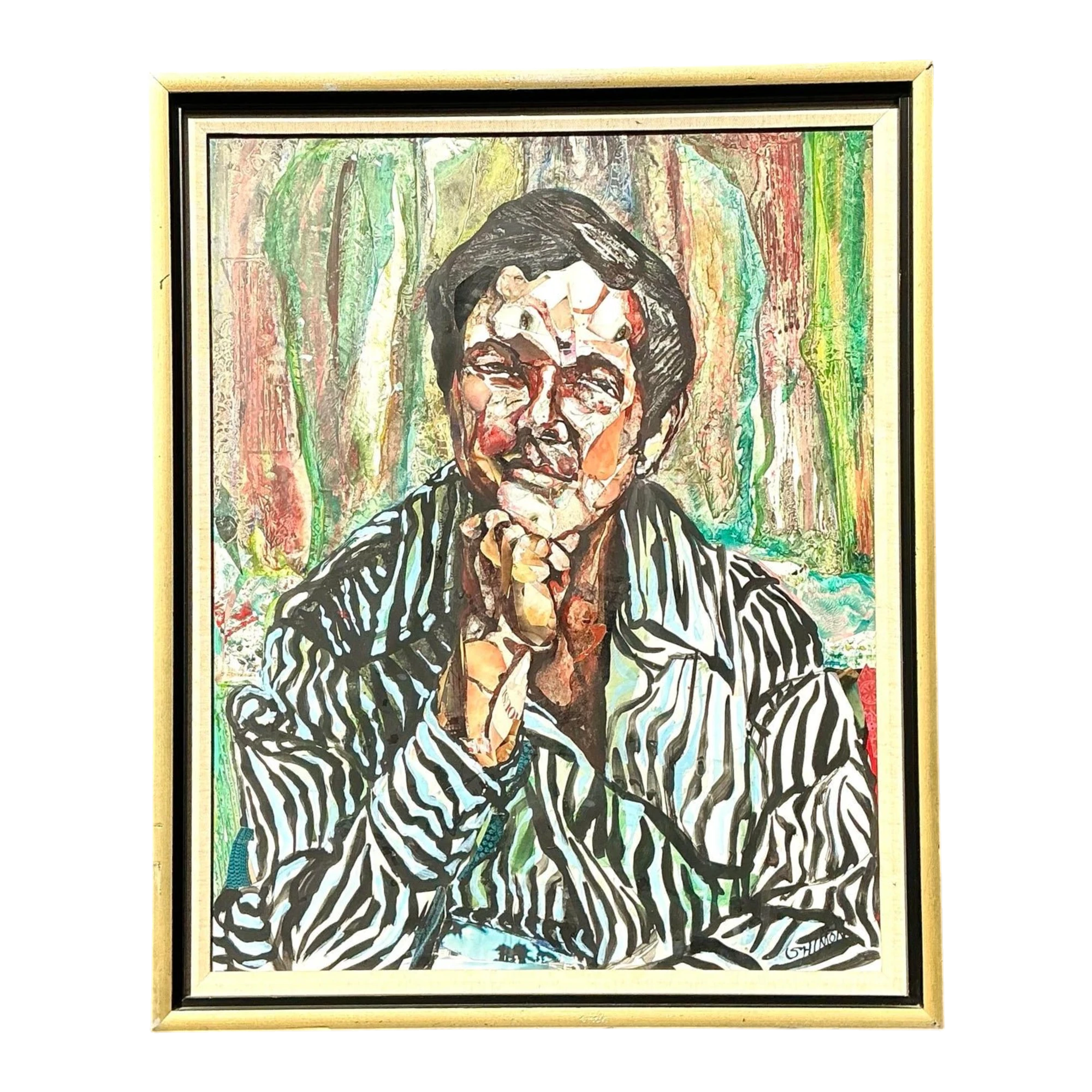 Vintage Original Oil Portrait on Canvas - Canvas, 26W x 31.75H