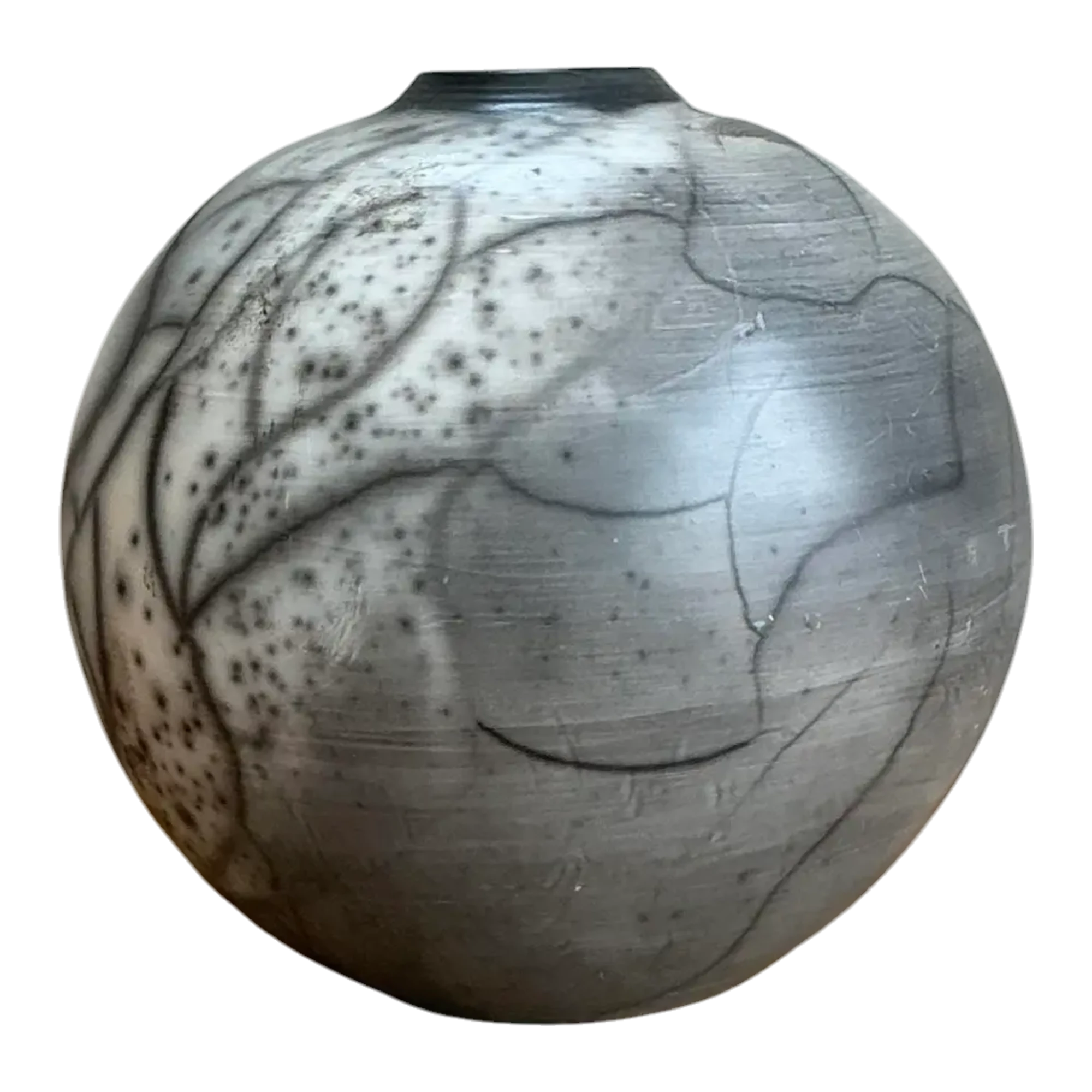 Vintage Original Raku Fired Studio Pottery Vase