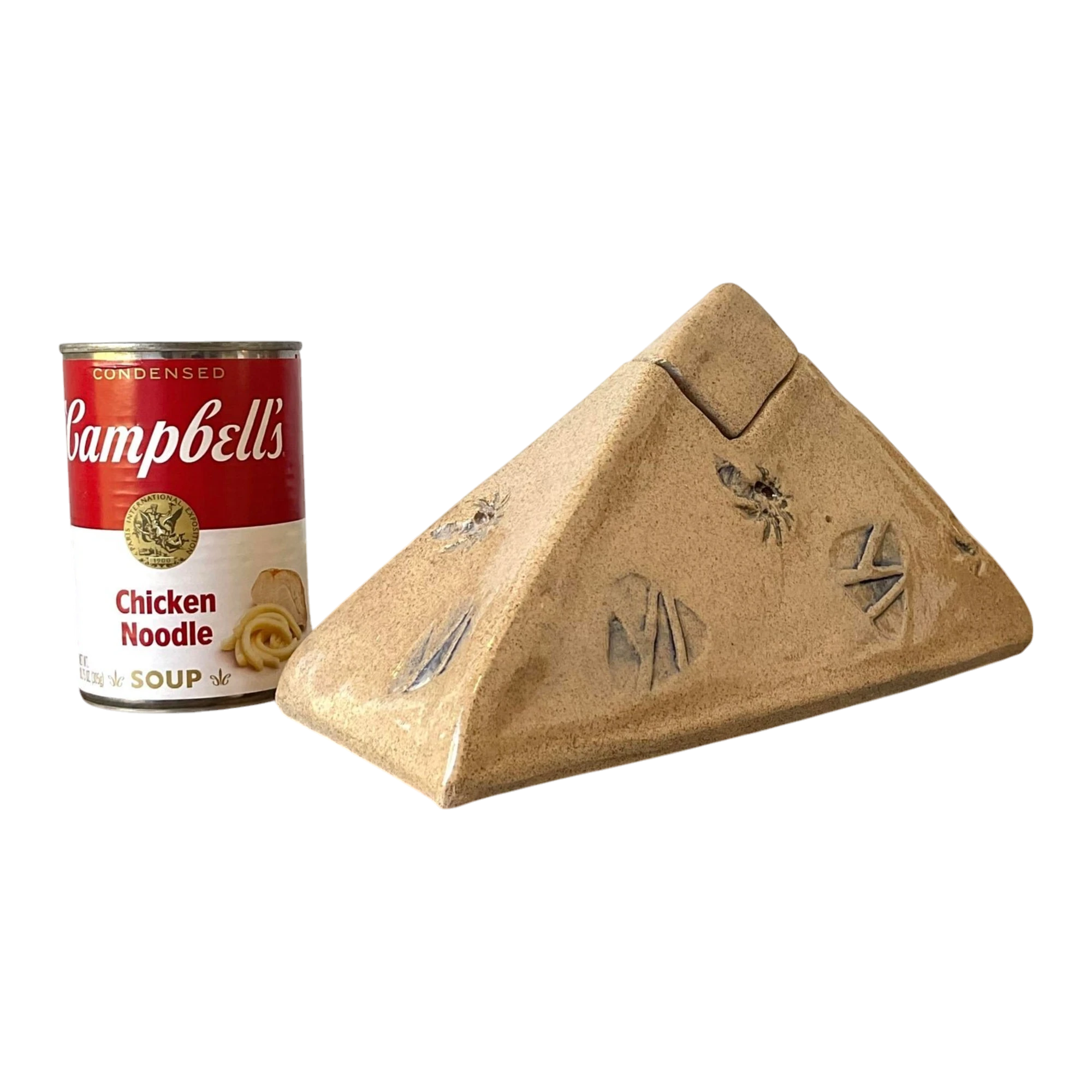 Vintage Original Studio Pottery Palm Triangle Box