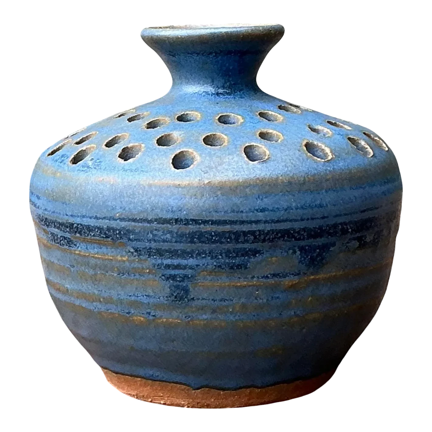 Vintage Original Studio Pottery Pierced Vase — additional photo 1