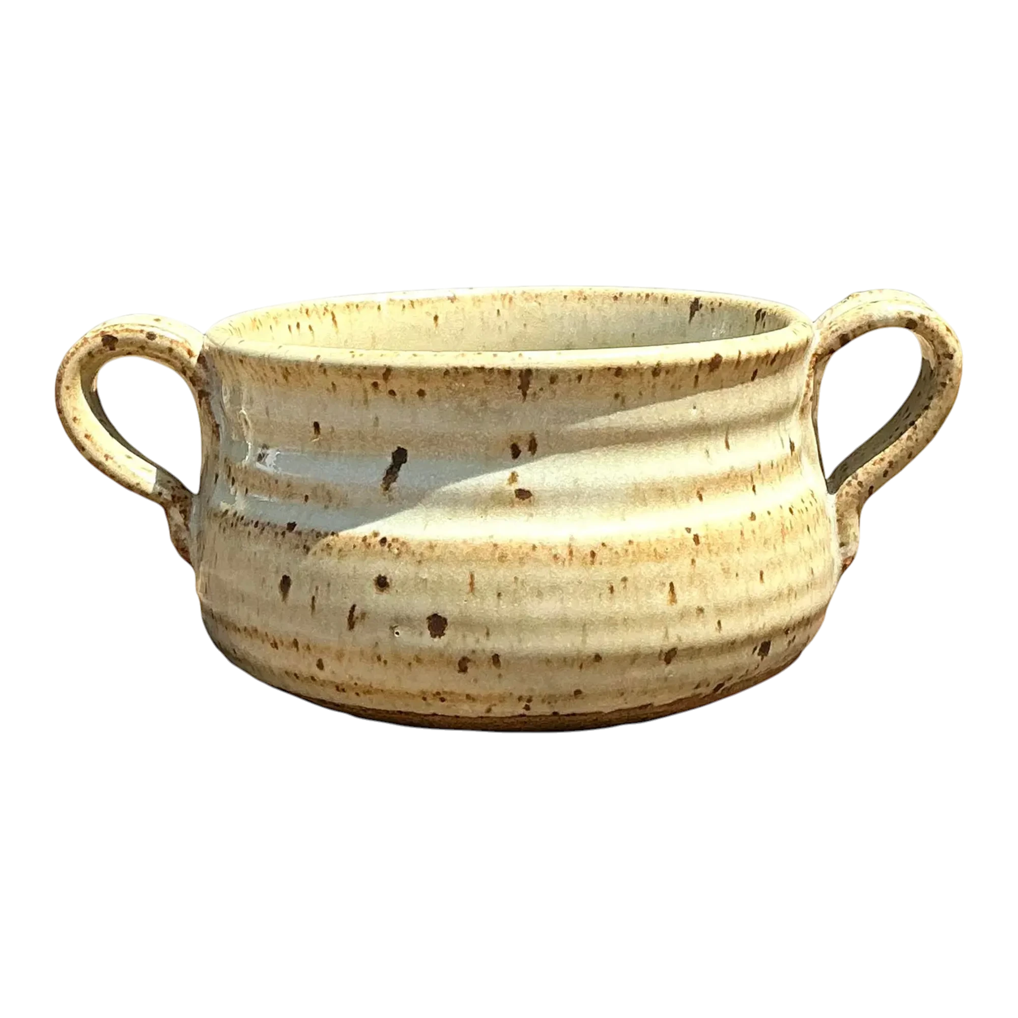 Vintage Original Studio Pottery Two Handle Bowl