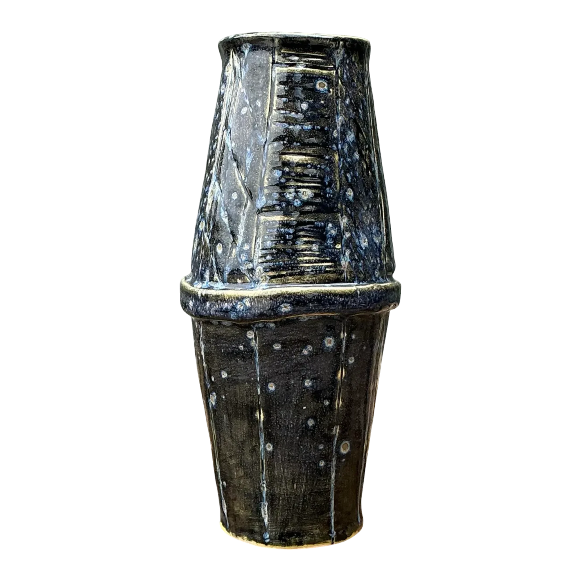 Vintage Original Studio Pottery Vase - Pottery, 3.5W x 8H