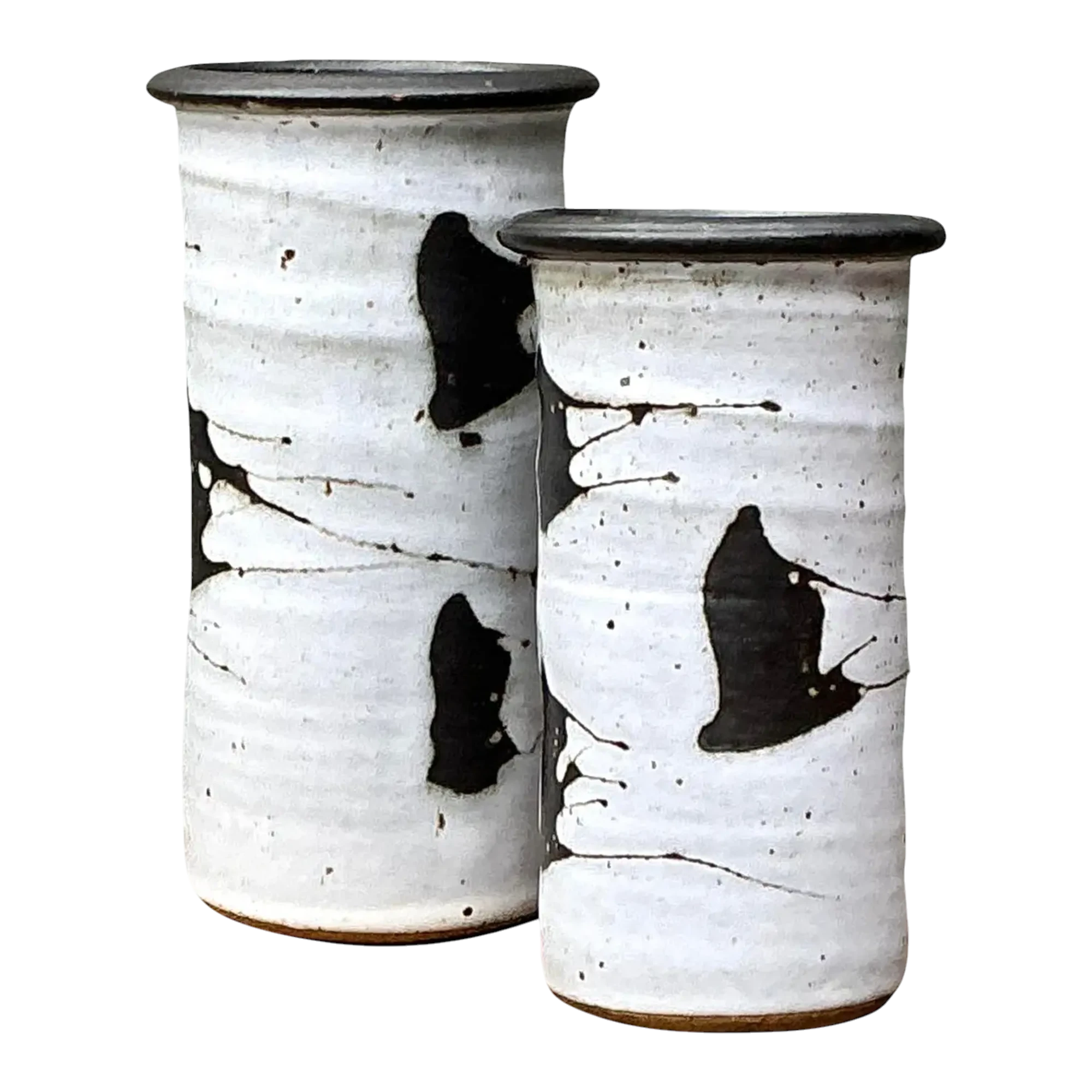 Vintage Original Studio Pottery Vases - Set of 2