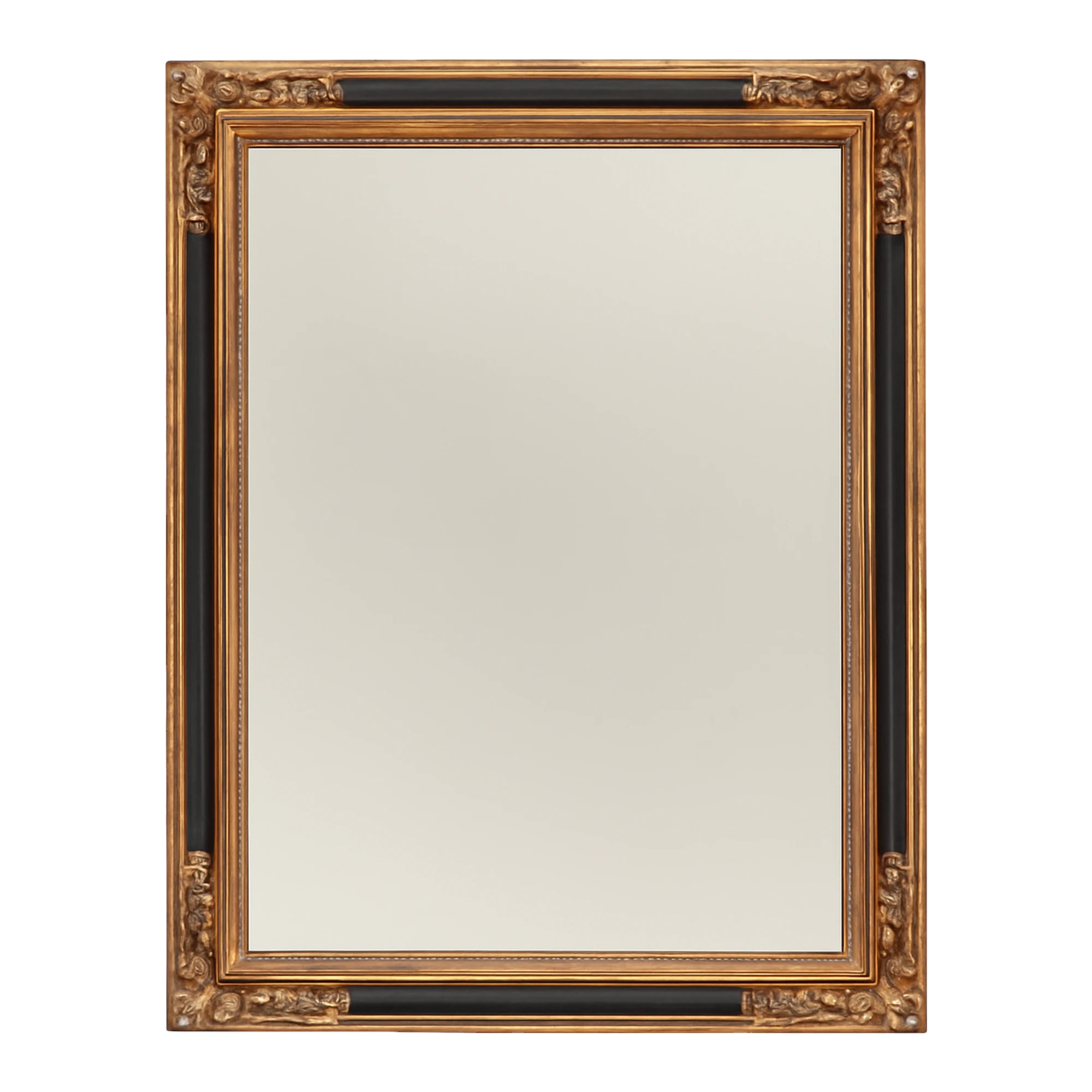 Vintage Ornate Gold and Black Frame Mirror — additional photo 1