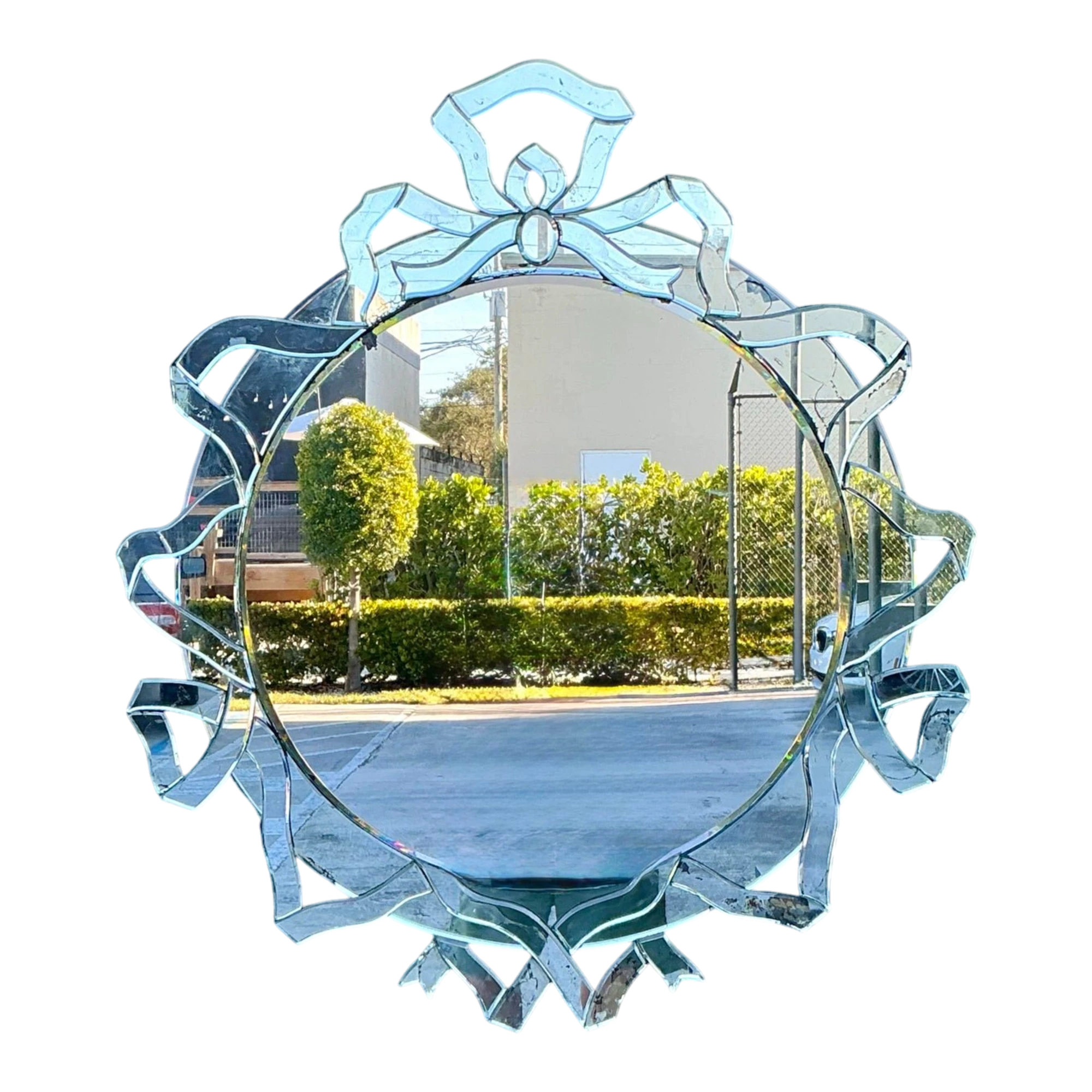 Vintage Patinated Venetian Ribbon Mirror
