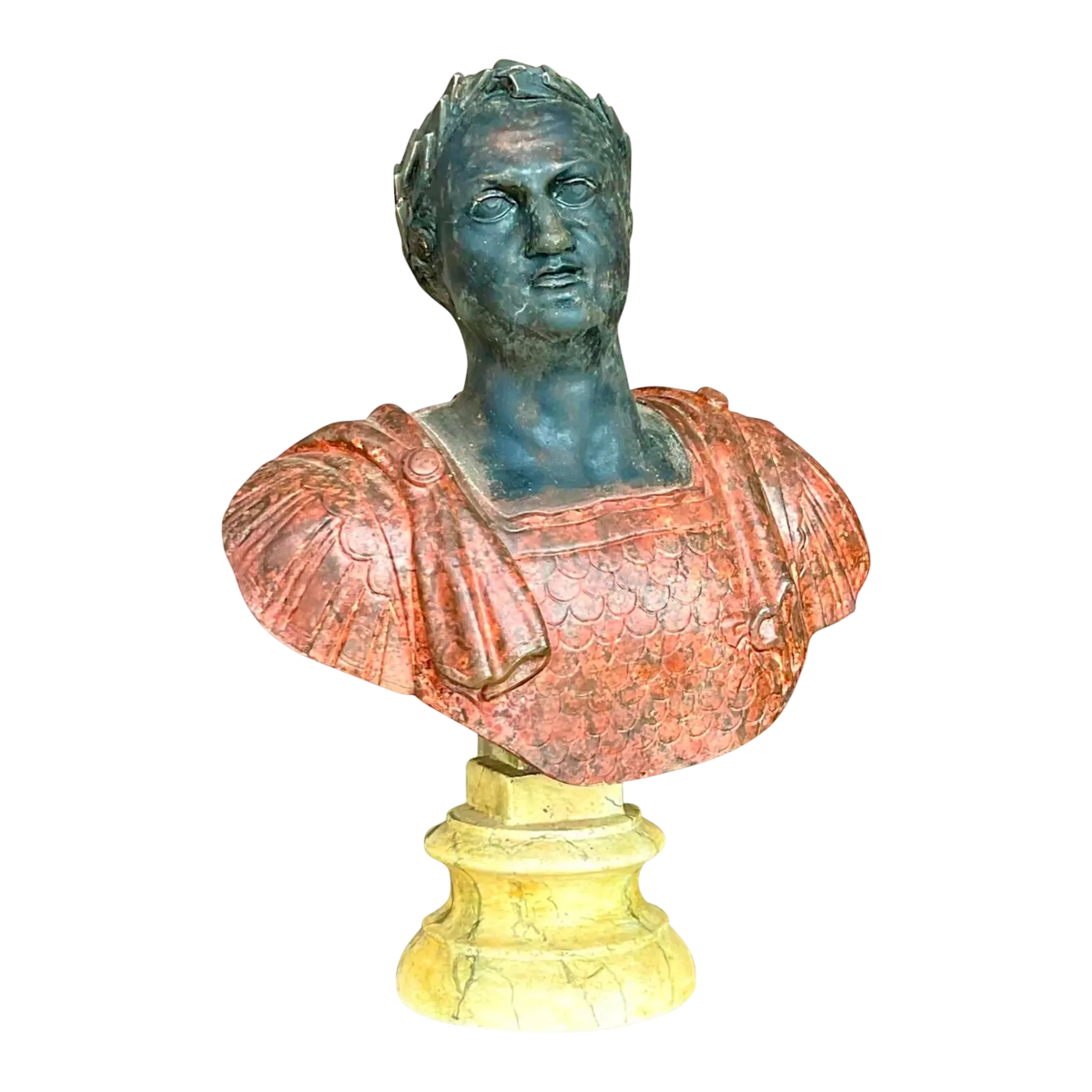Vintage Plaster Hand Painted Bust of Man