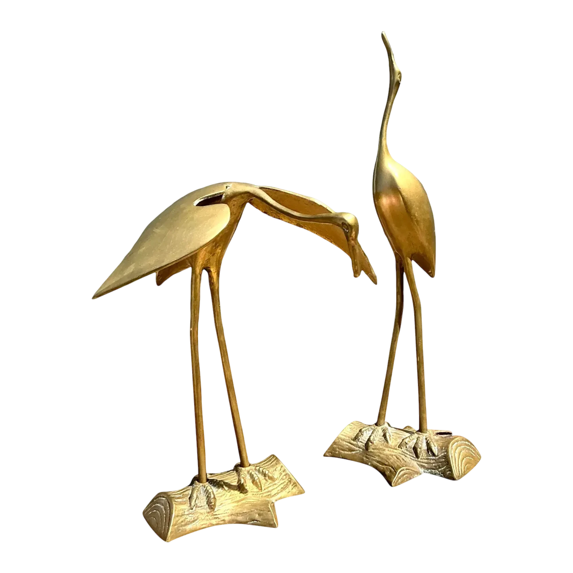 Vintage Polished Brass Cranes - Set of 2 — additional photo 1