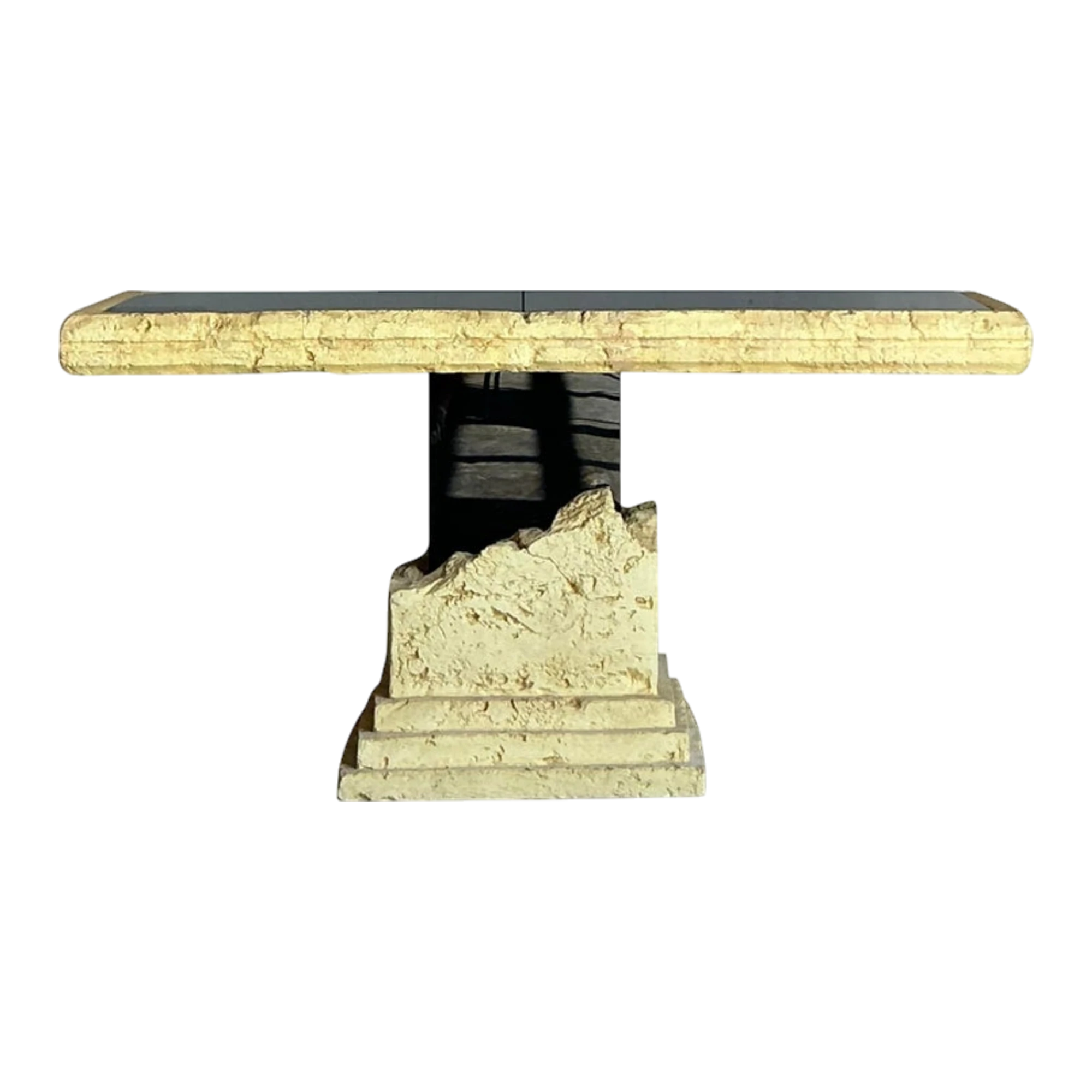 Vintage Postmodern Faux Coral Console Table