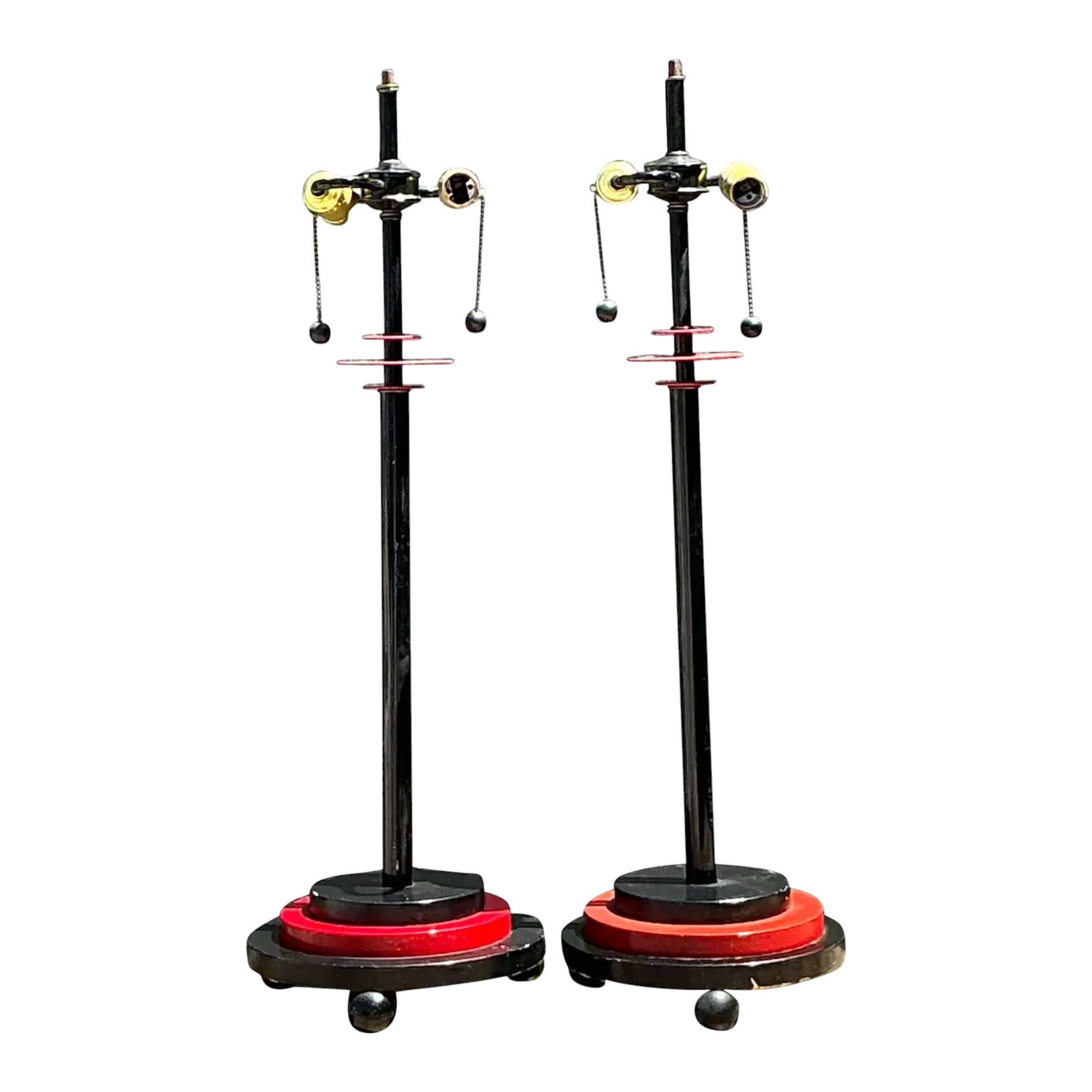 Vintage Postmodern Stacked Disc Lamps - A Pair