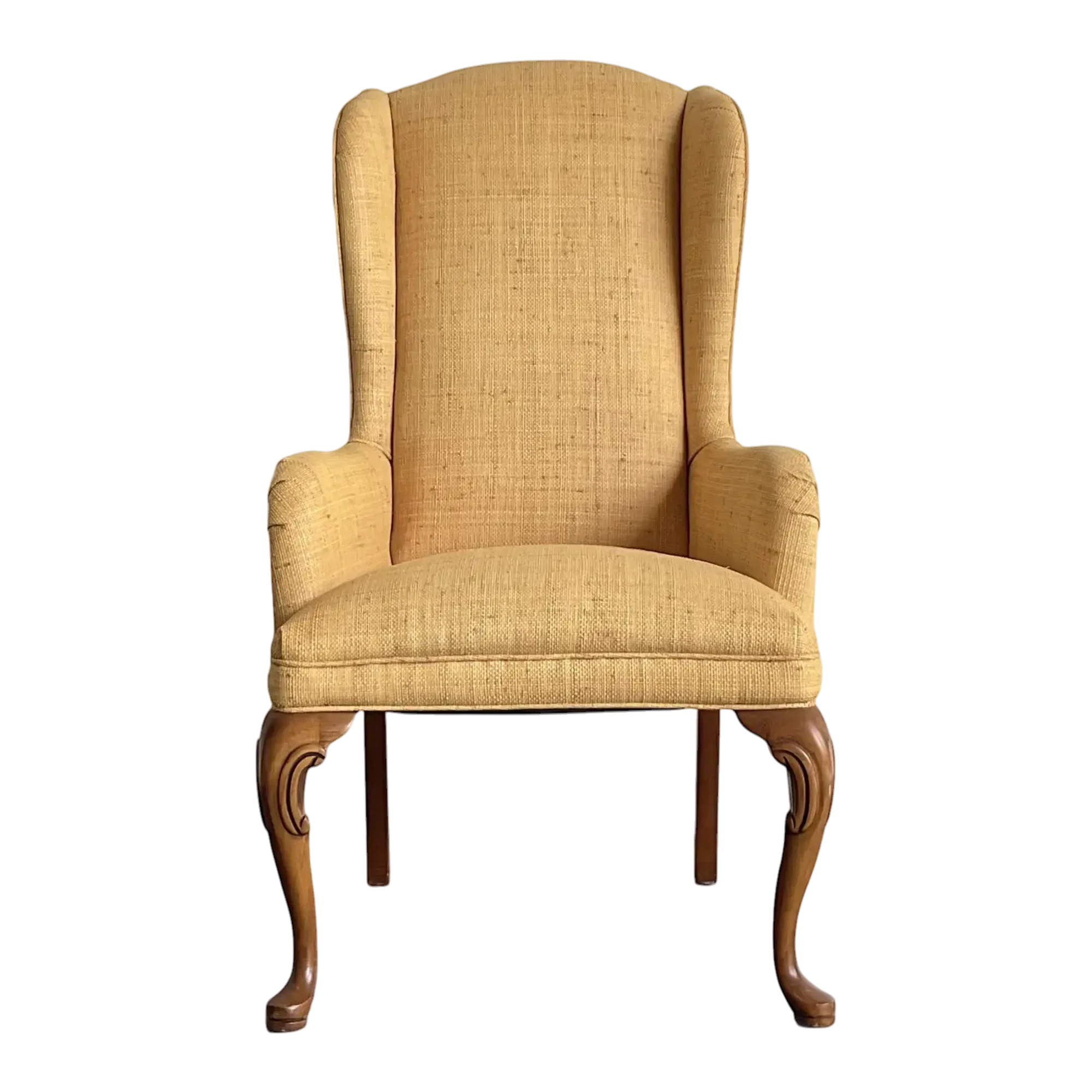 Vintage Raffia Wingback Chair