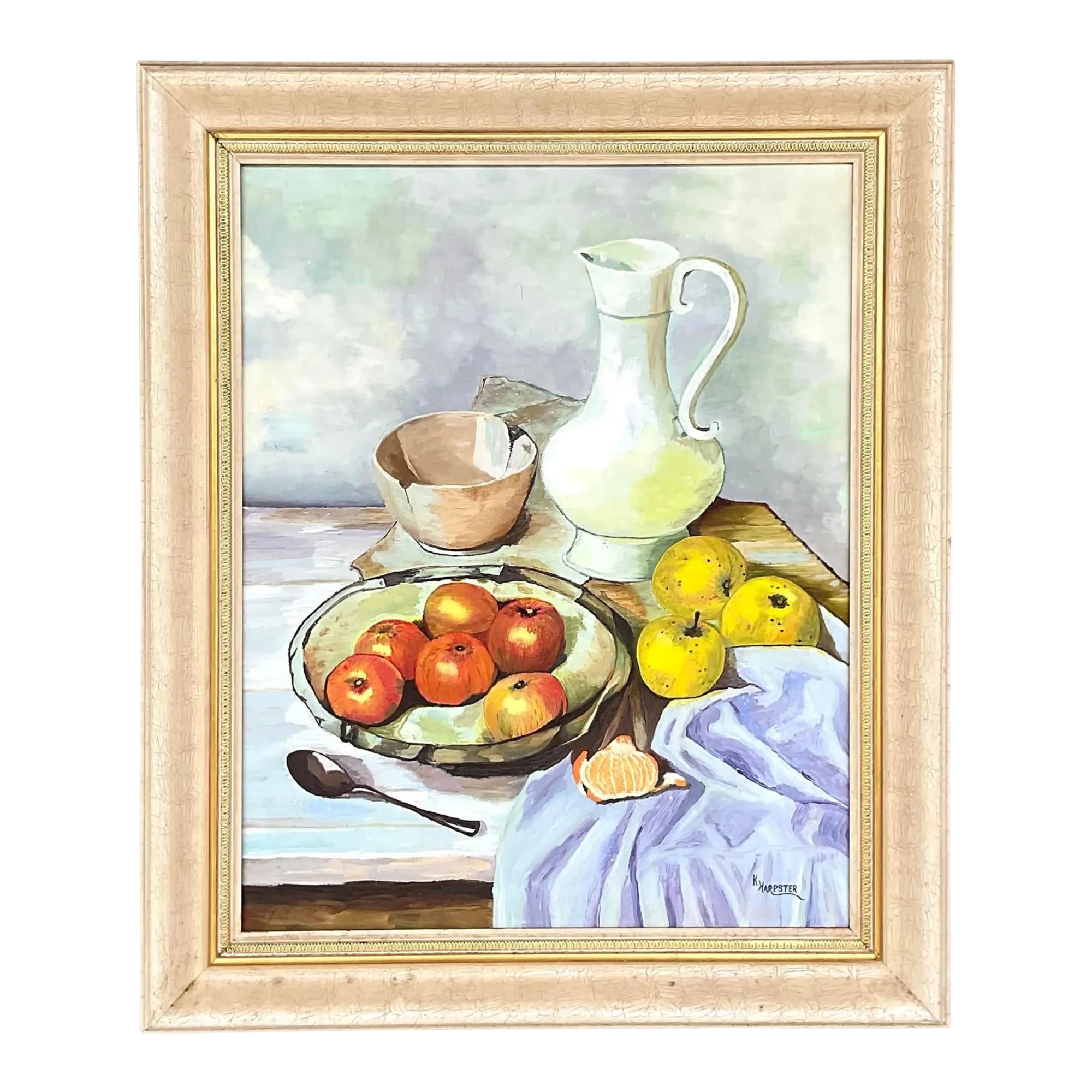 Vintage Realist Still Life Signed Original Oil Painting