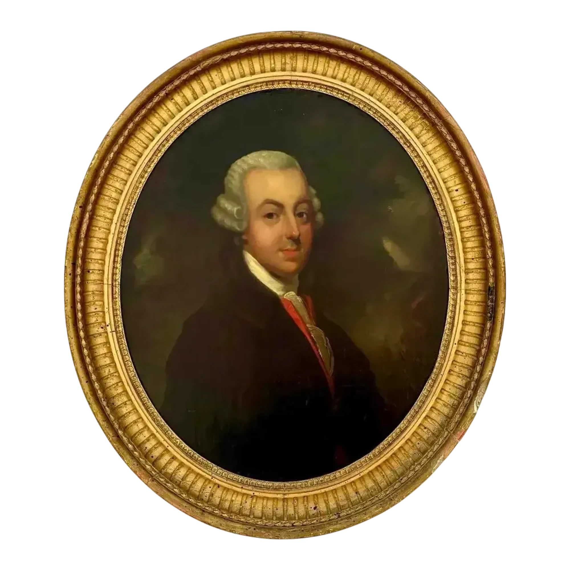 Vintage Regency 19th Century Oval Portrait of Gentleman