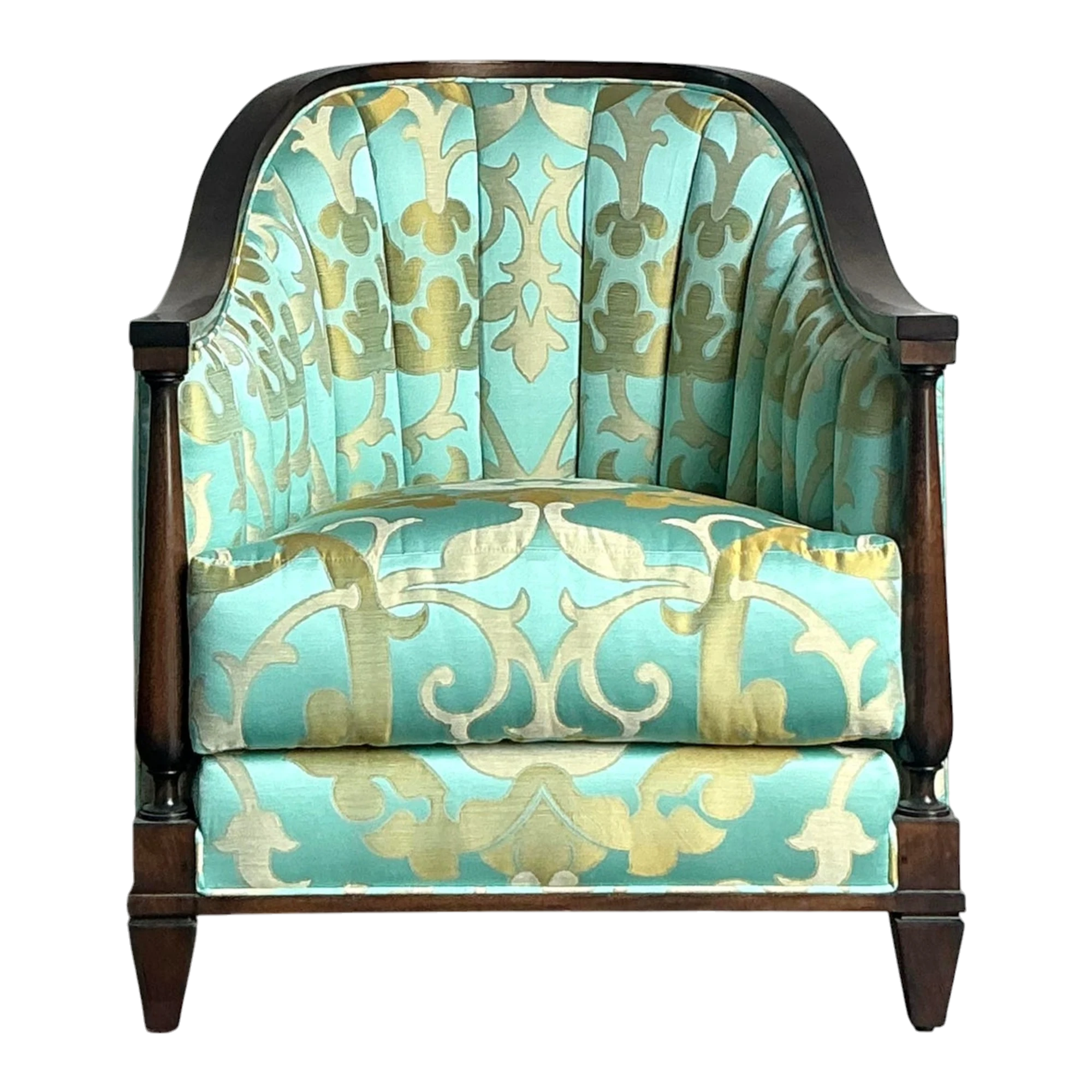 Vintage Regency Andre Arbus Channel Tufted Lounge Chair