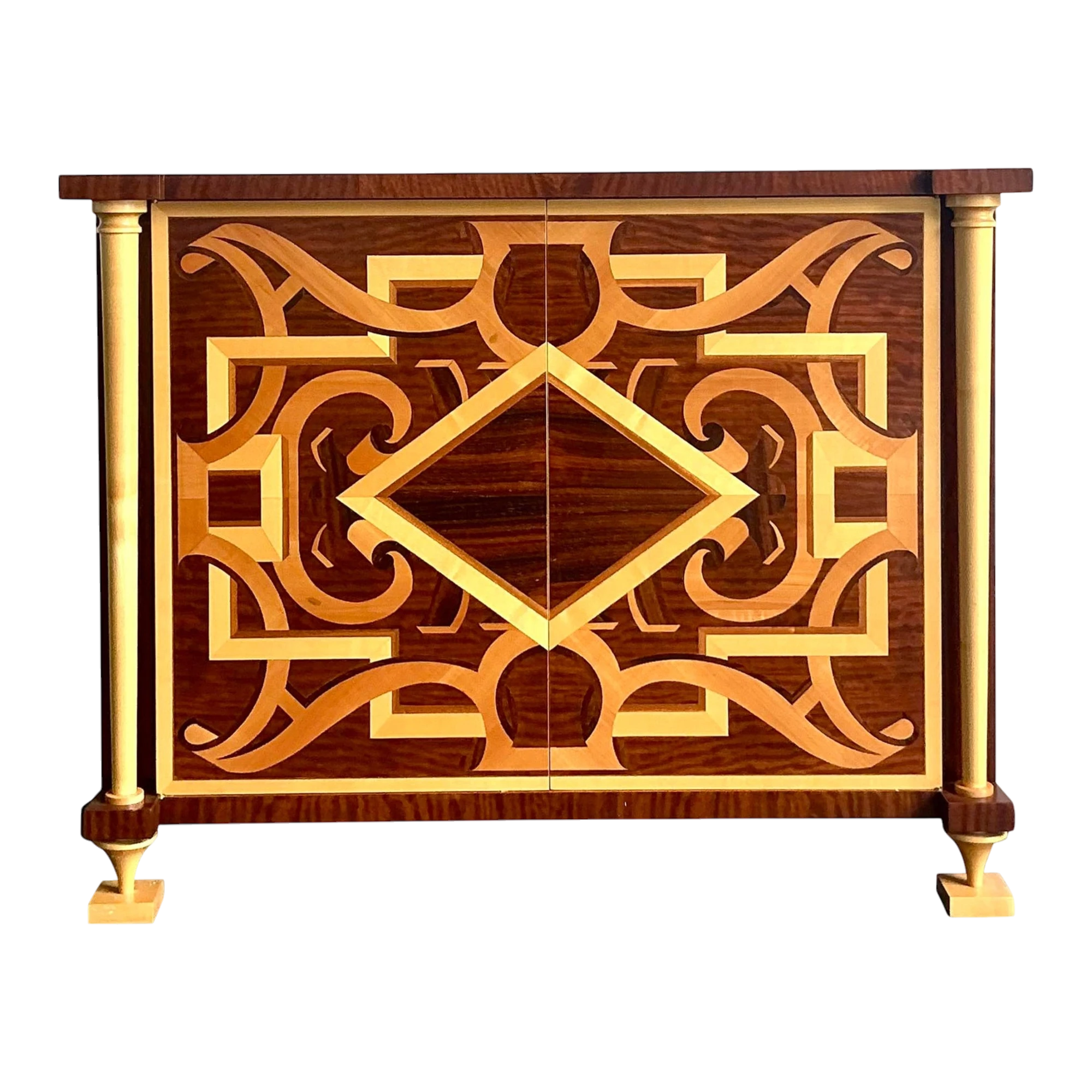 Vintage Regency Andre Arbus for William Switzer Marquetry Cabinet