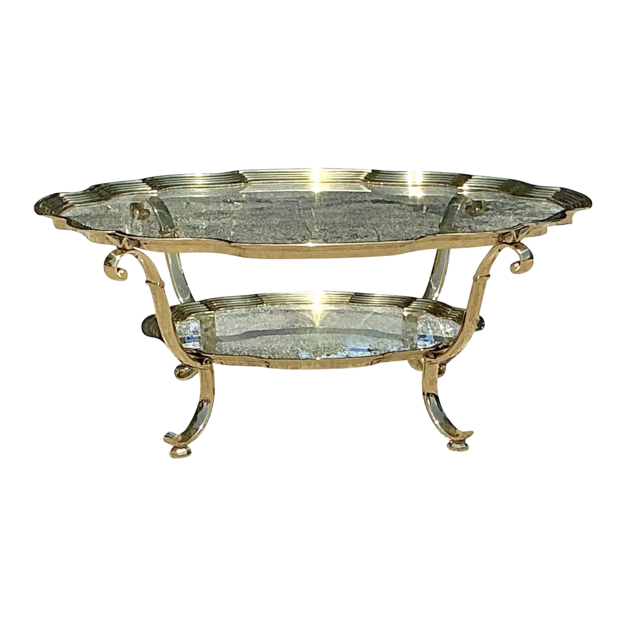 Vintage Regency Brass Coffee Table After LaBarge