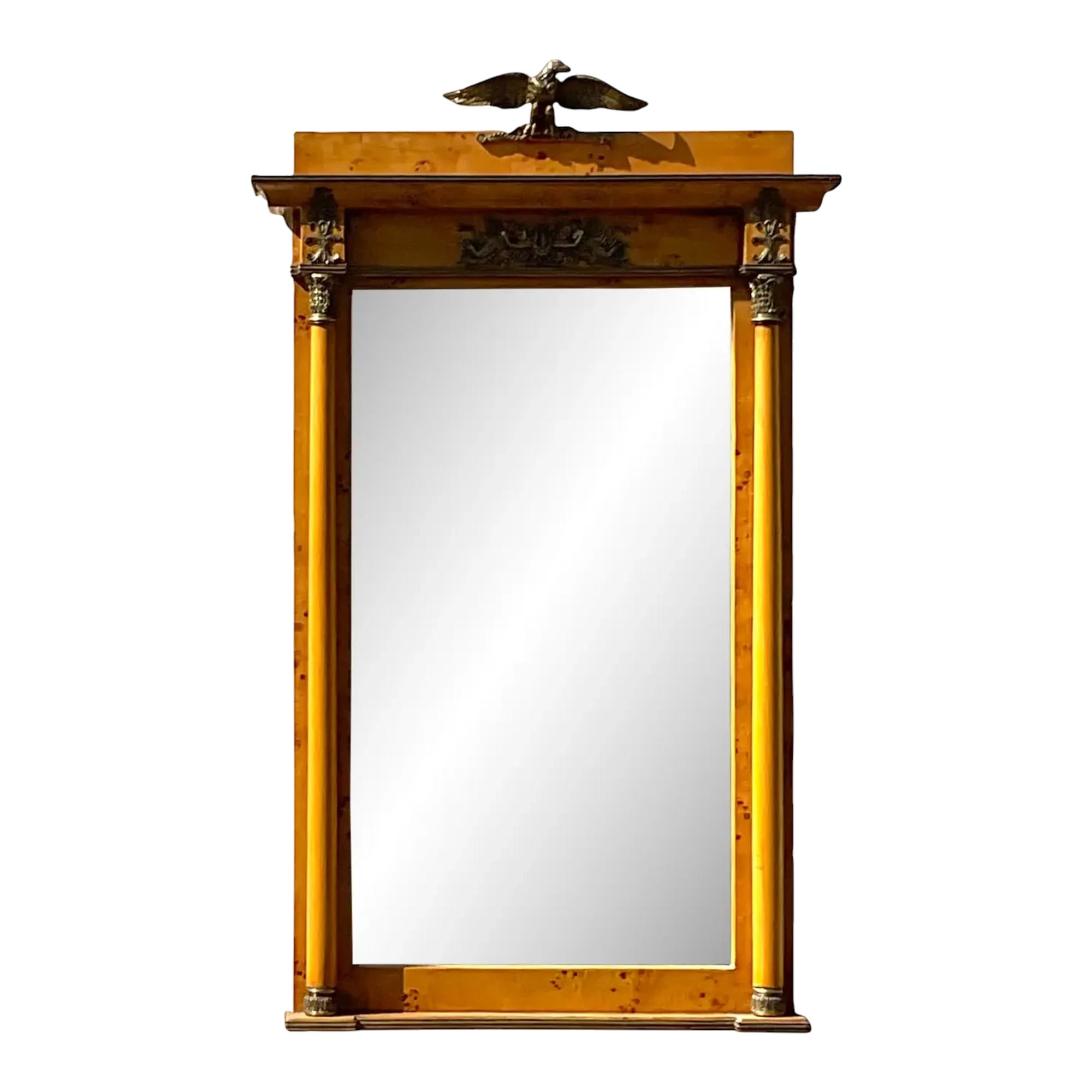 Vintage Regency Burl and Ormolu Mirror