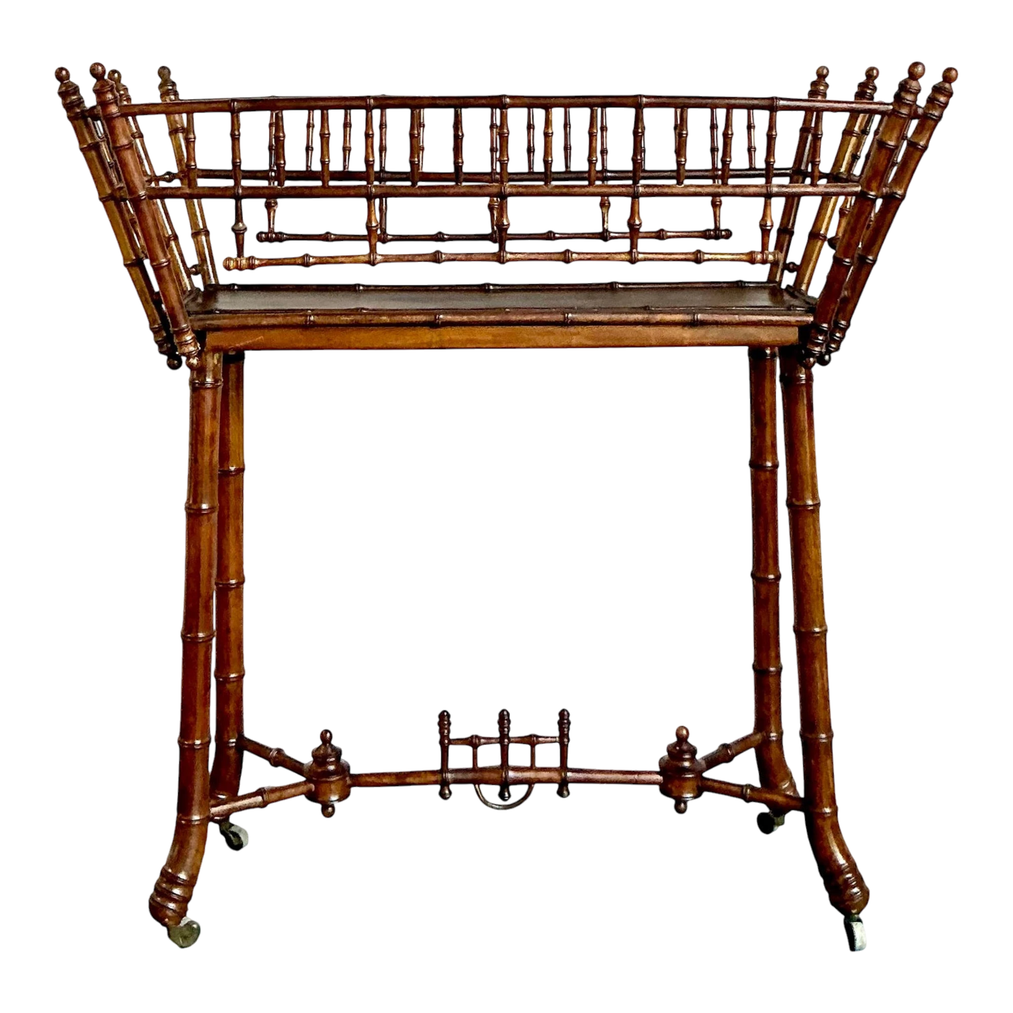 Vintage Regency Carved Bamboo Jardinere