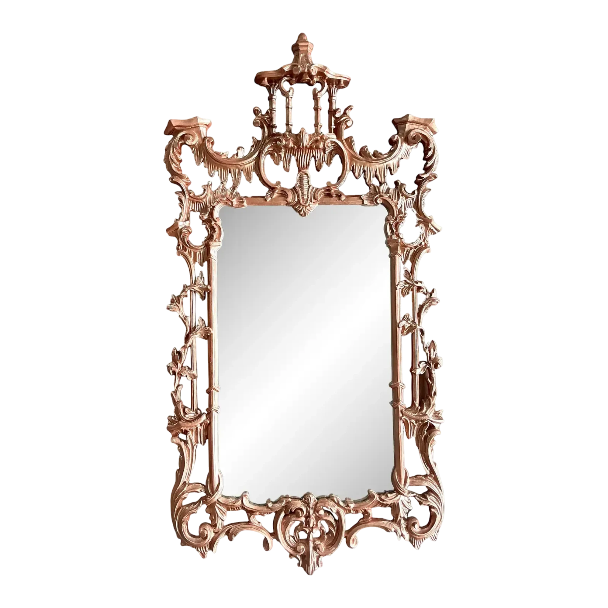 Vintage Regency Copper Finish Pagoda Mirror