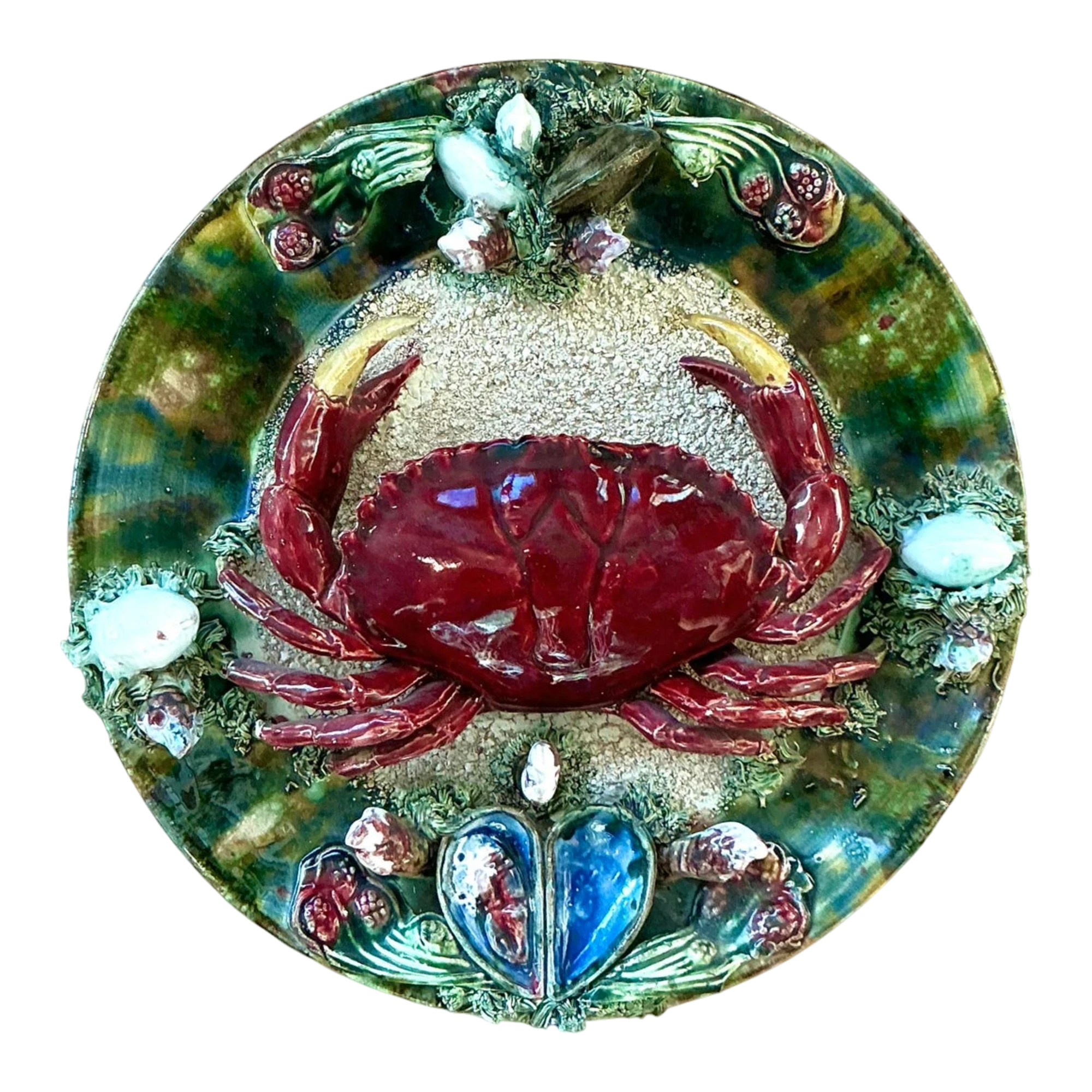 Vintage Regency French Majolica Crab Plate