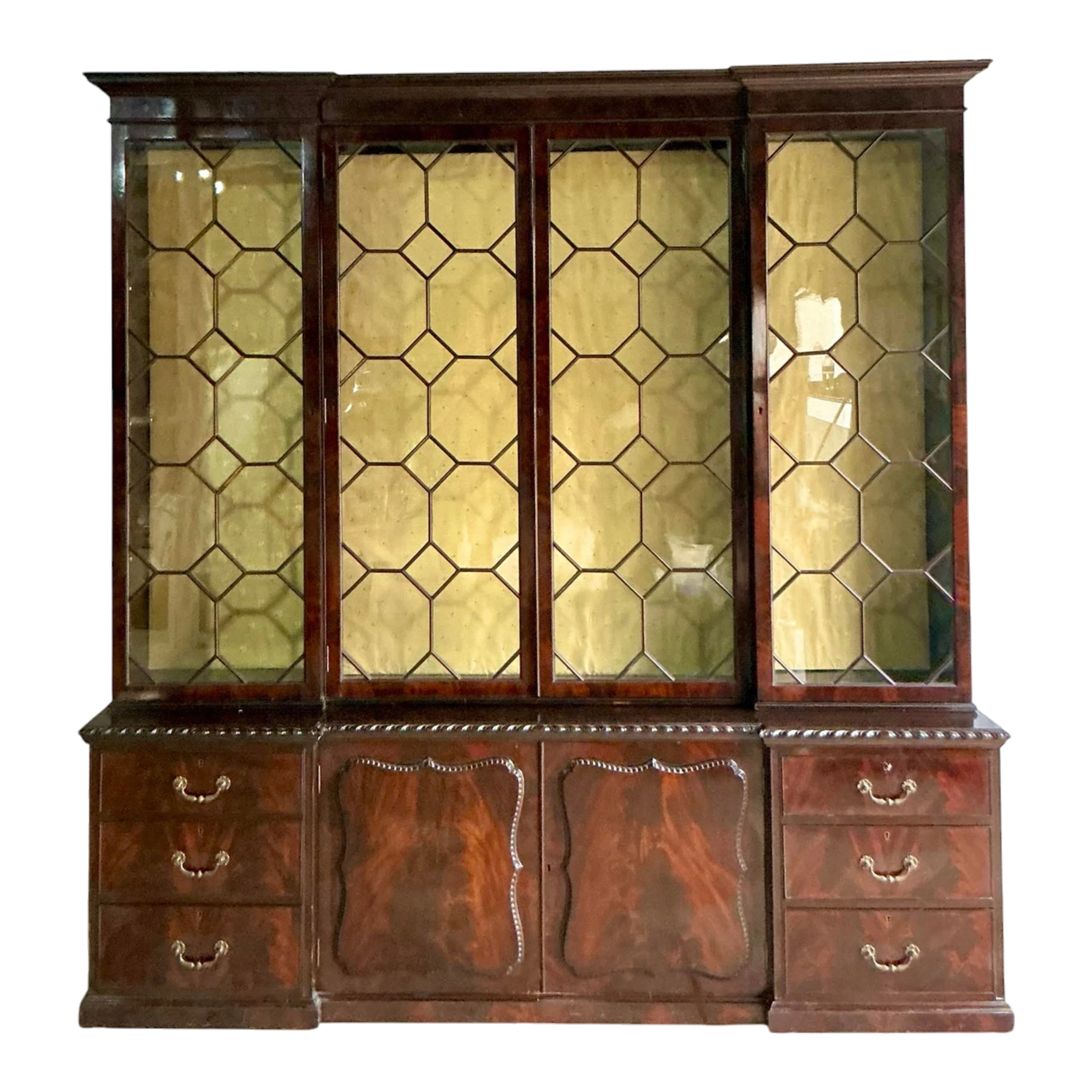 Vintage Regency George III Mahogany Breakfront