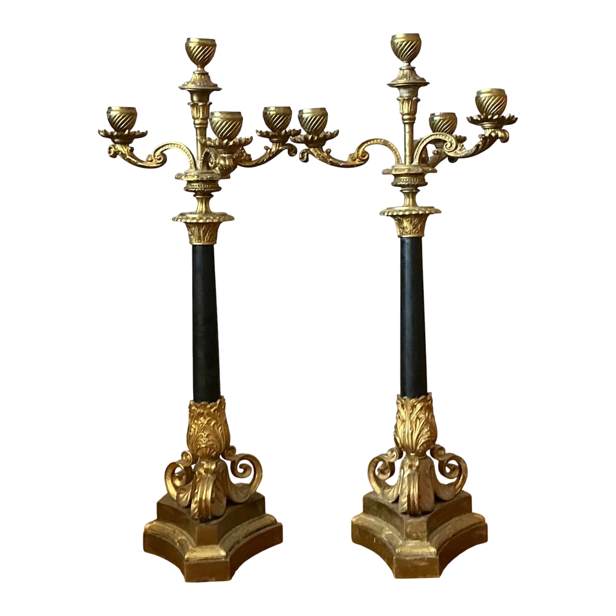 Vintage Regency Gilt Candelabras - Set of 2
