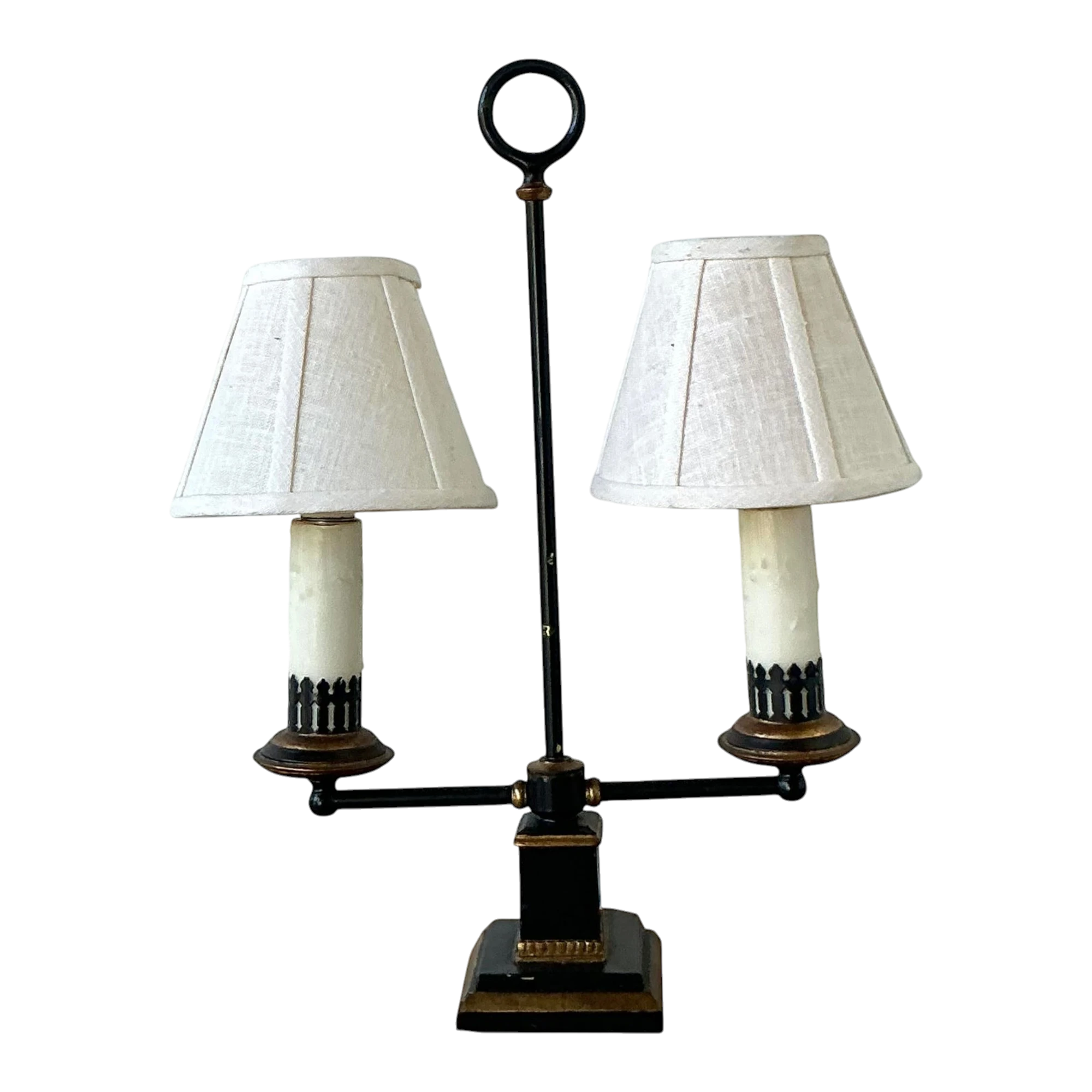Vintage Regency Gilt Tipped Bouillotte Lamp