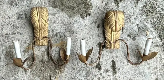Vintage Regency Gilt Wood Sconce - a Pair