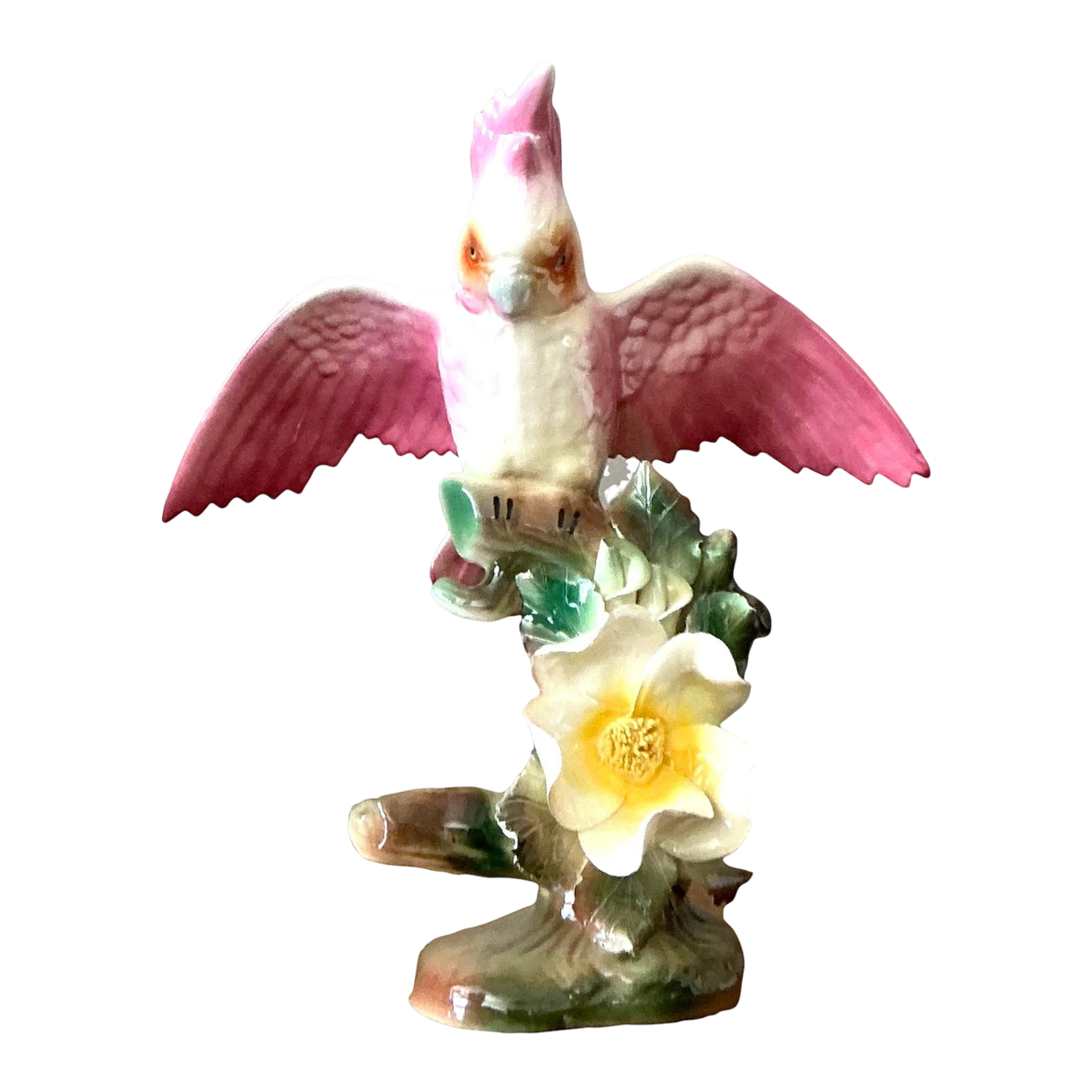 Vintage Regency Glazed Ceramic Bird - Ceramic, 10W x 11.25H