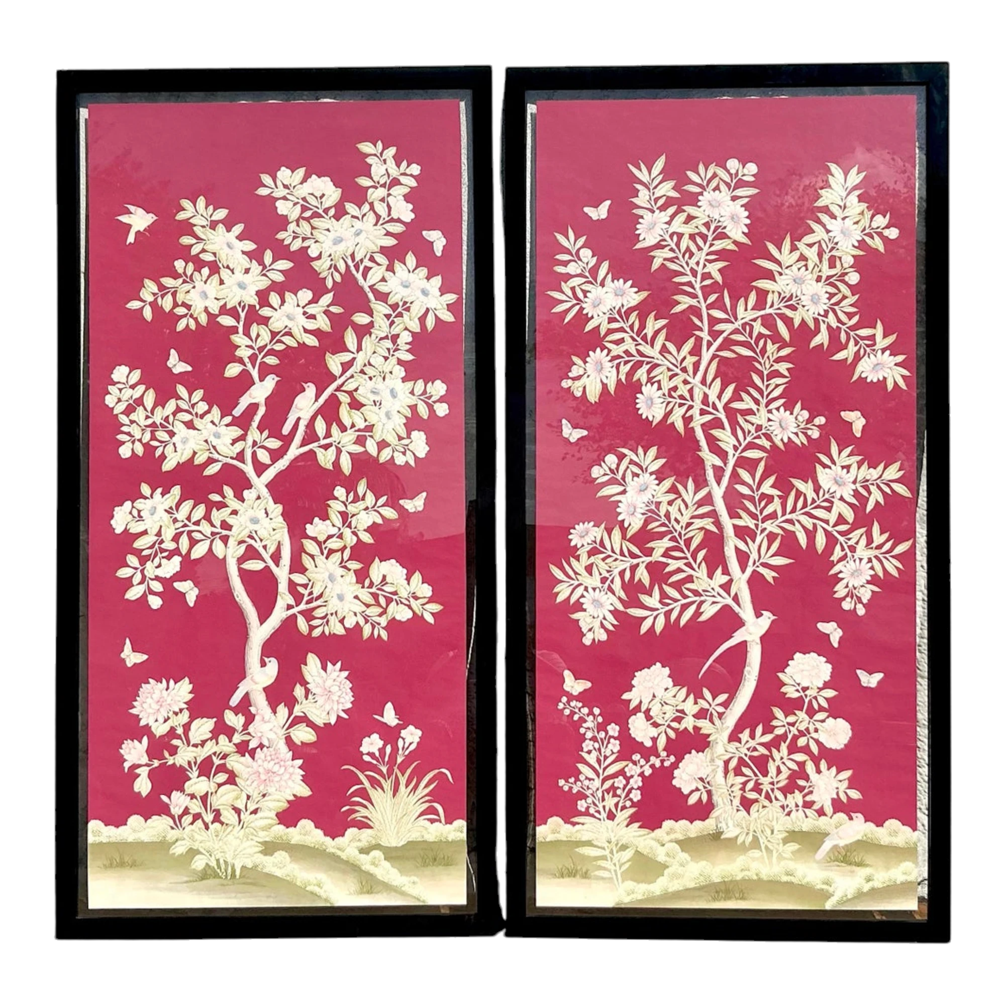 Vintage Regency Gracie Paper Panels - A Pair