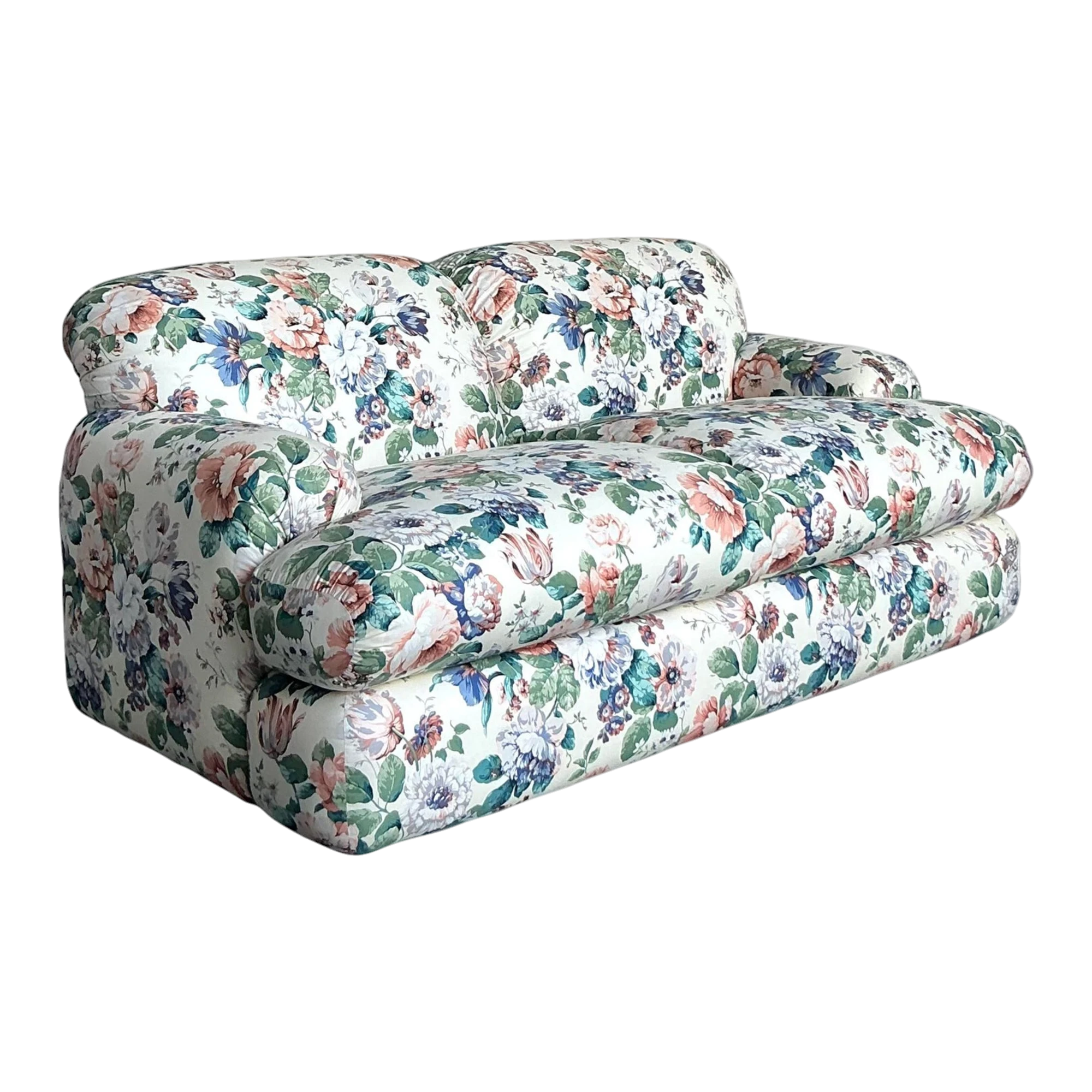 Vintage Regency Judith Norman Printed Floral Loveseat