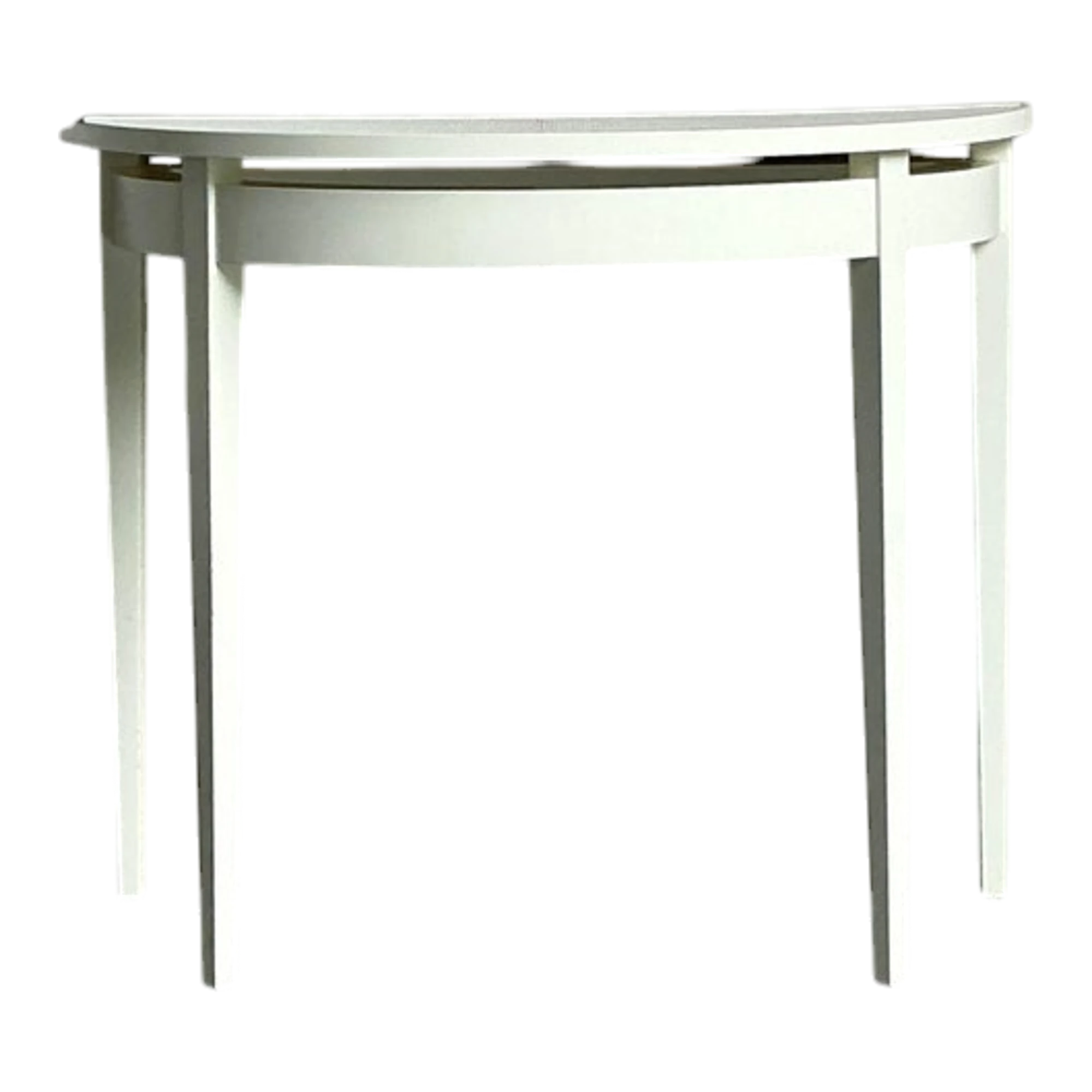 Vintage Regency Lacquered Grasscloth Demilune Table