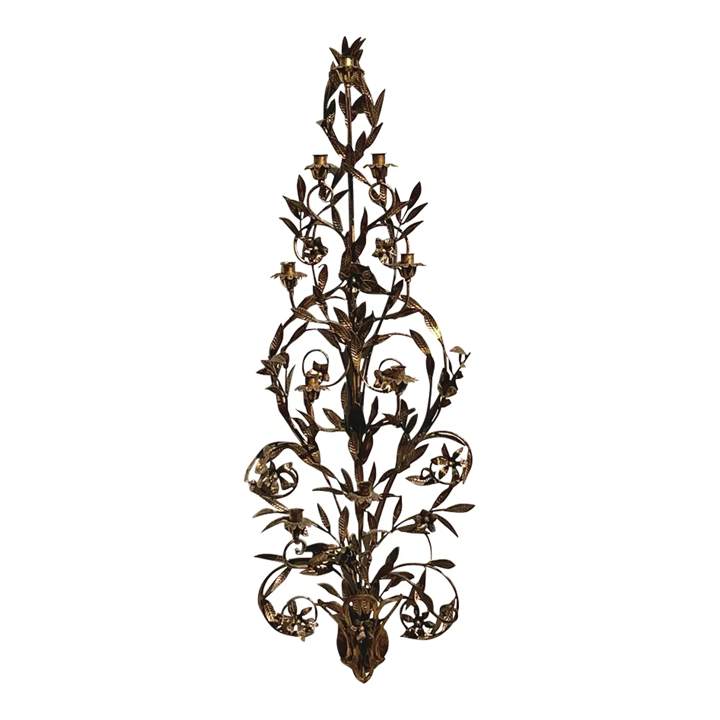 Vintage Regency Maitland Smith Gilt Wall Candle Sconce