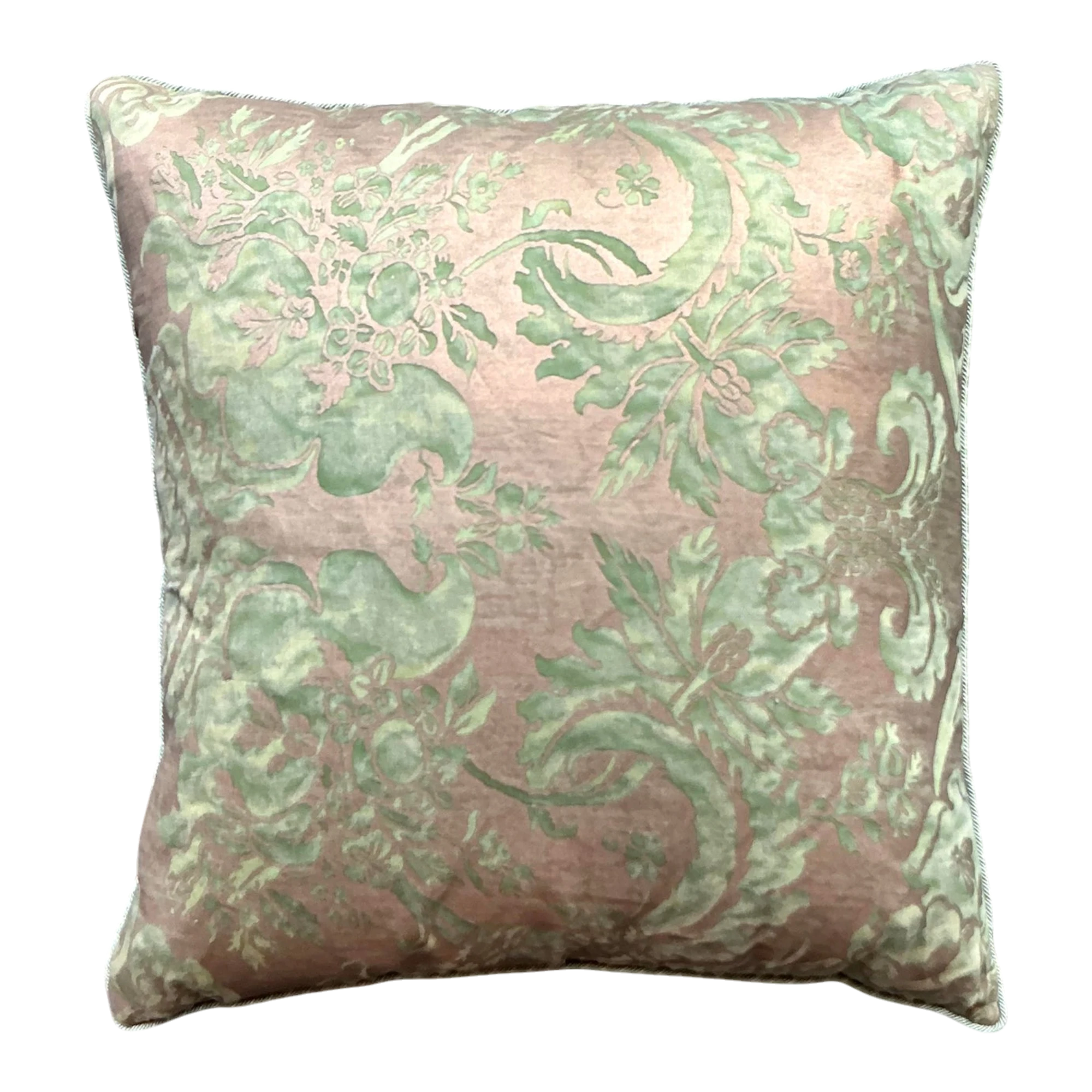 Vintage Regency Monumental Fortuny Silk Throw Pillow