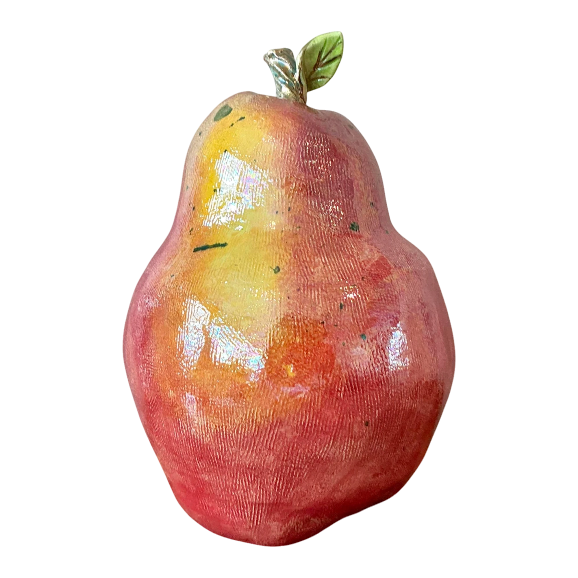 Vintage Regency Monumental Glazed Ceramic Pear