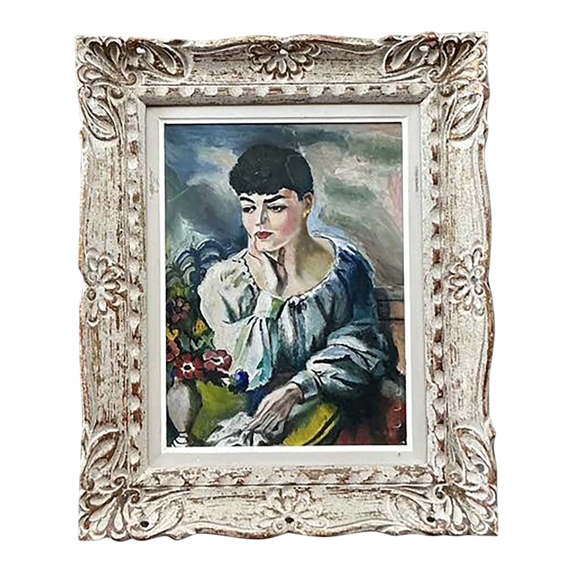 Vintage Regency Original Oil Portrait on Canvas