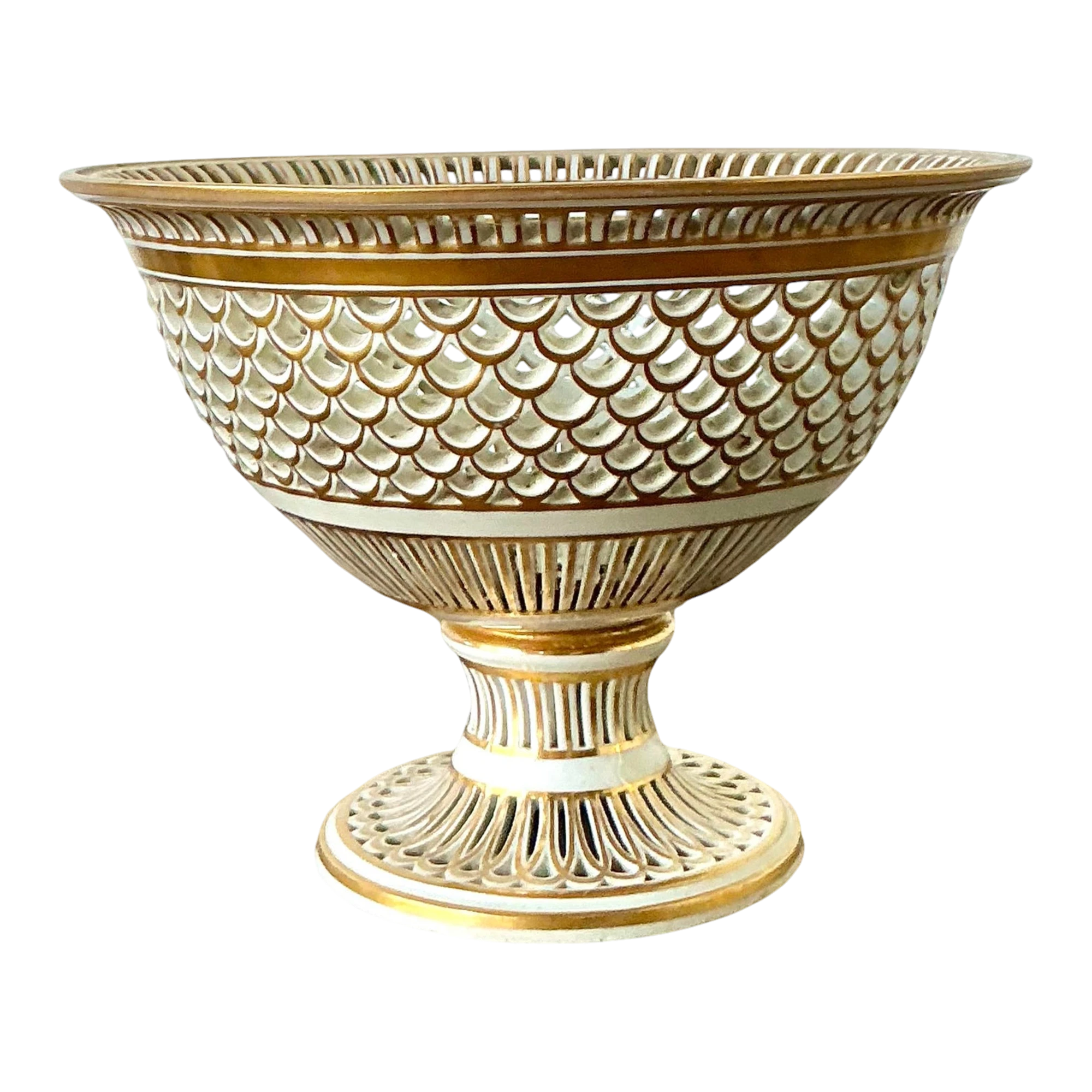 Vintage Regency Pierced Porcelain Bowl