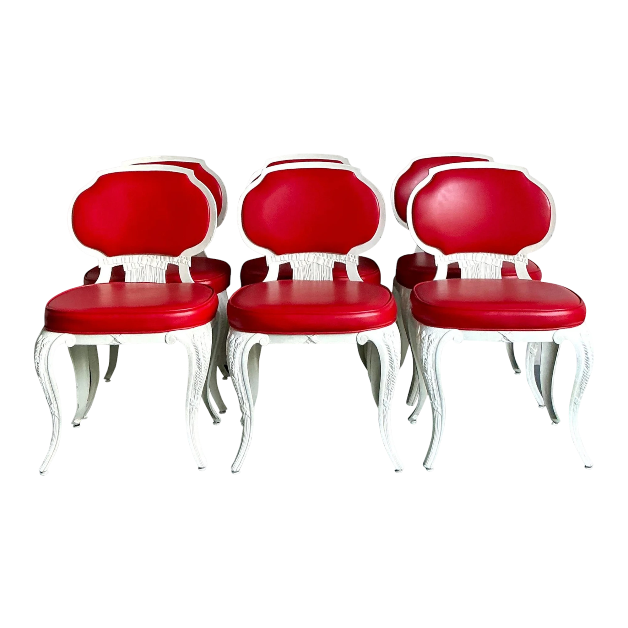 Vintage Regency Venemen Cast Aluminum Dining Chairs - Set of 6